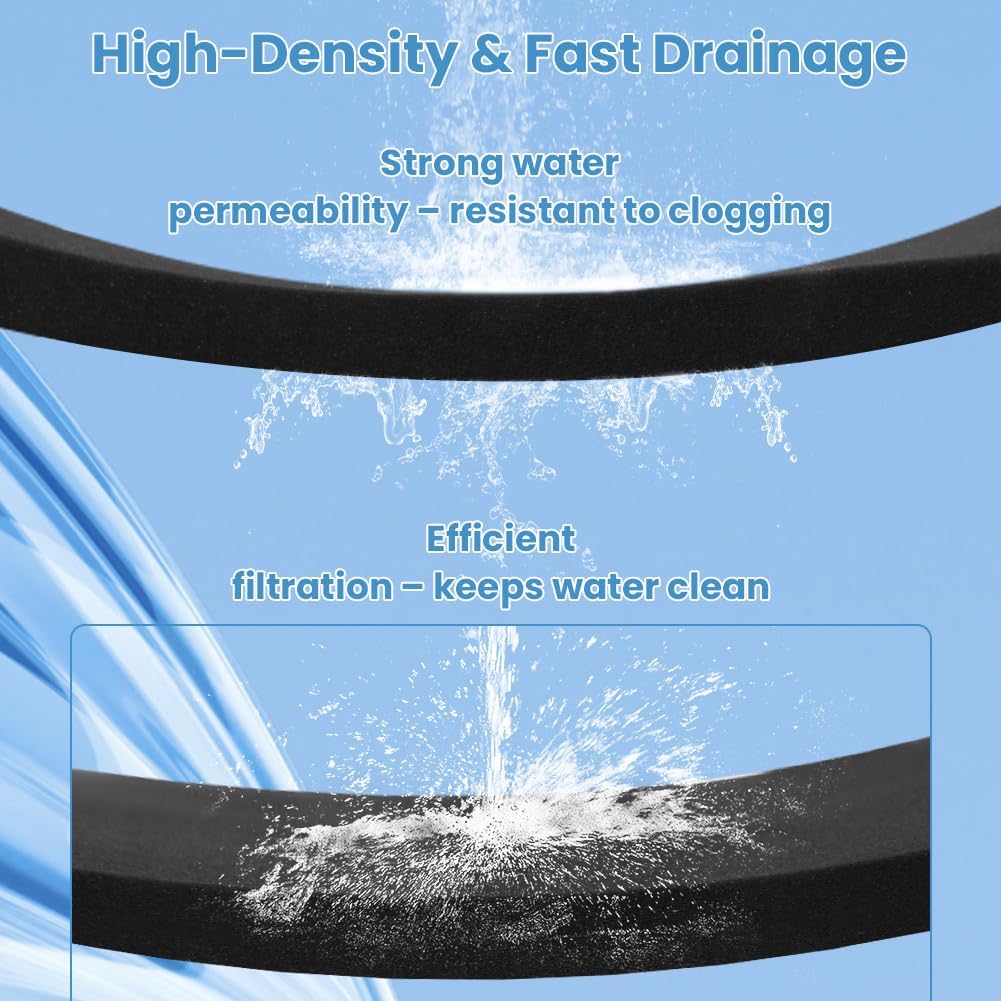 Thumbnail 3 de APXEL Tampons filtrants en mousse 50 PPI réutilisables (47×47×4 cm, à découper) pour filtres d’aquarium et bassins