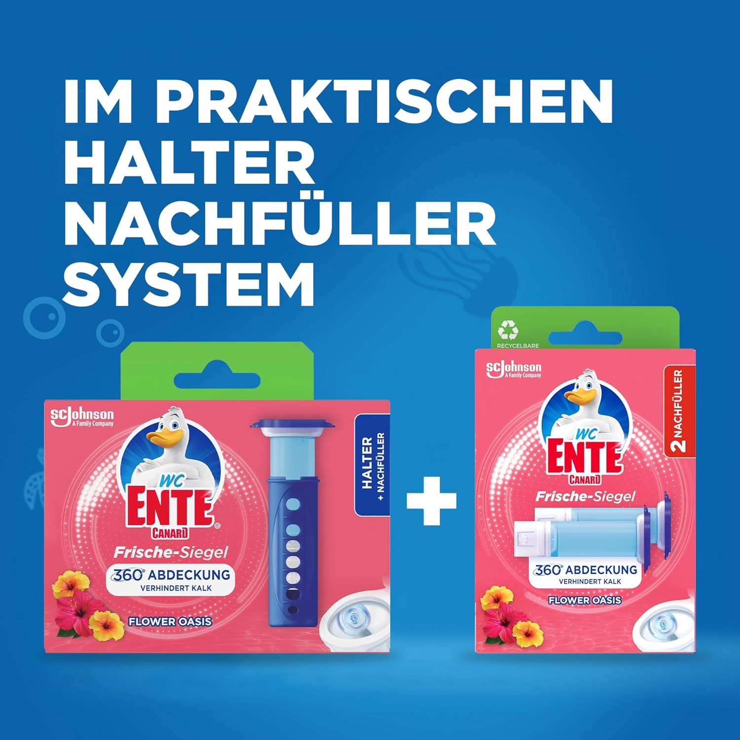 Detalle 2 de WC-Ente Frische-Siegel Nachfüller Blüten-Oase – körbchenlos & hygienisch, 3 x 12 Gel-Steine (6 Stück insgesamt)