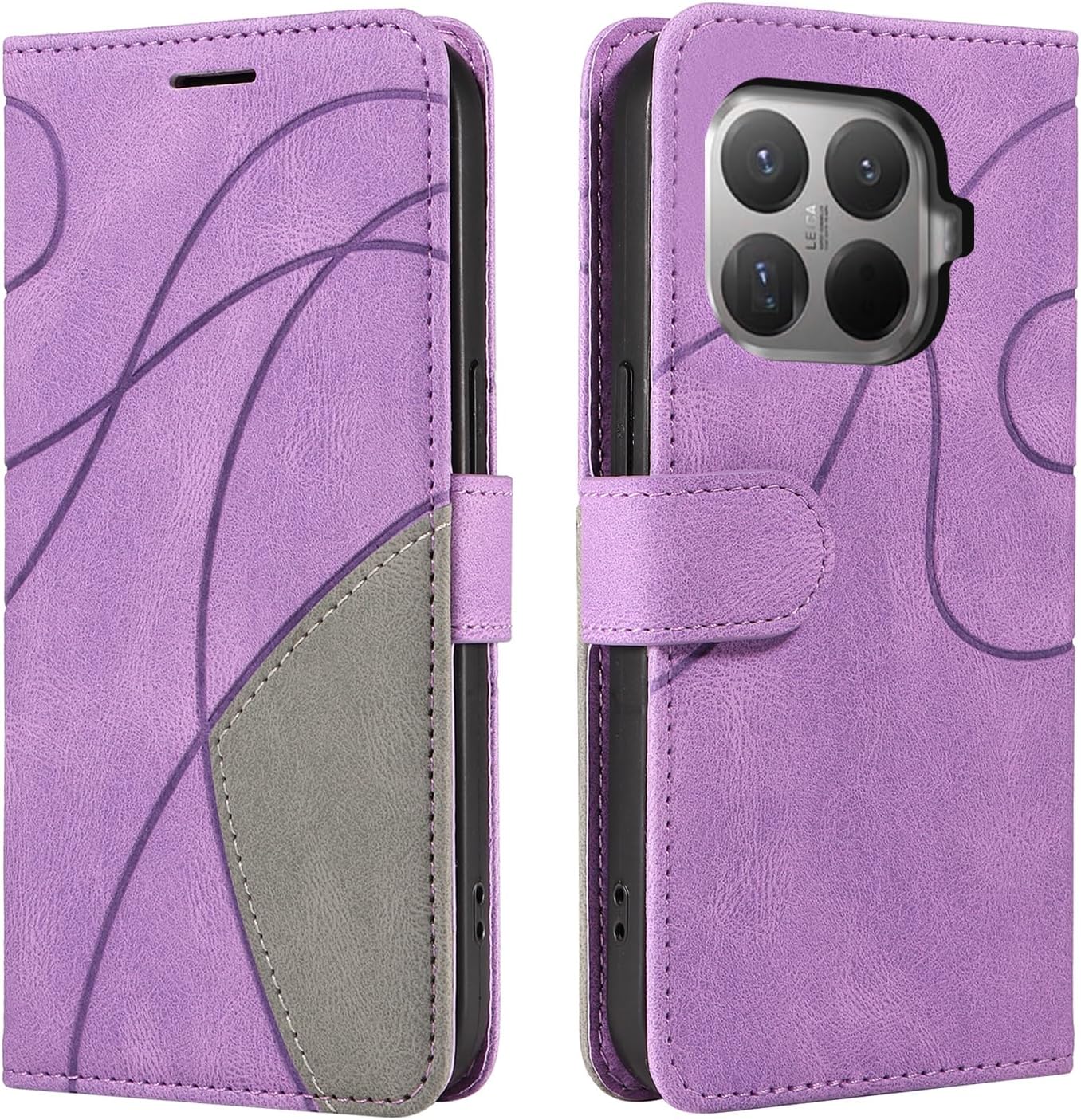 Detalle de CXTcase Flip-Hülle für Xiaomi 15T Pro 2025 – PU Leder, Ständer, Kartenfächer, Lila