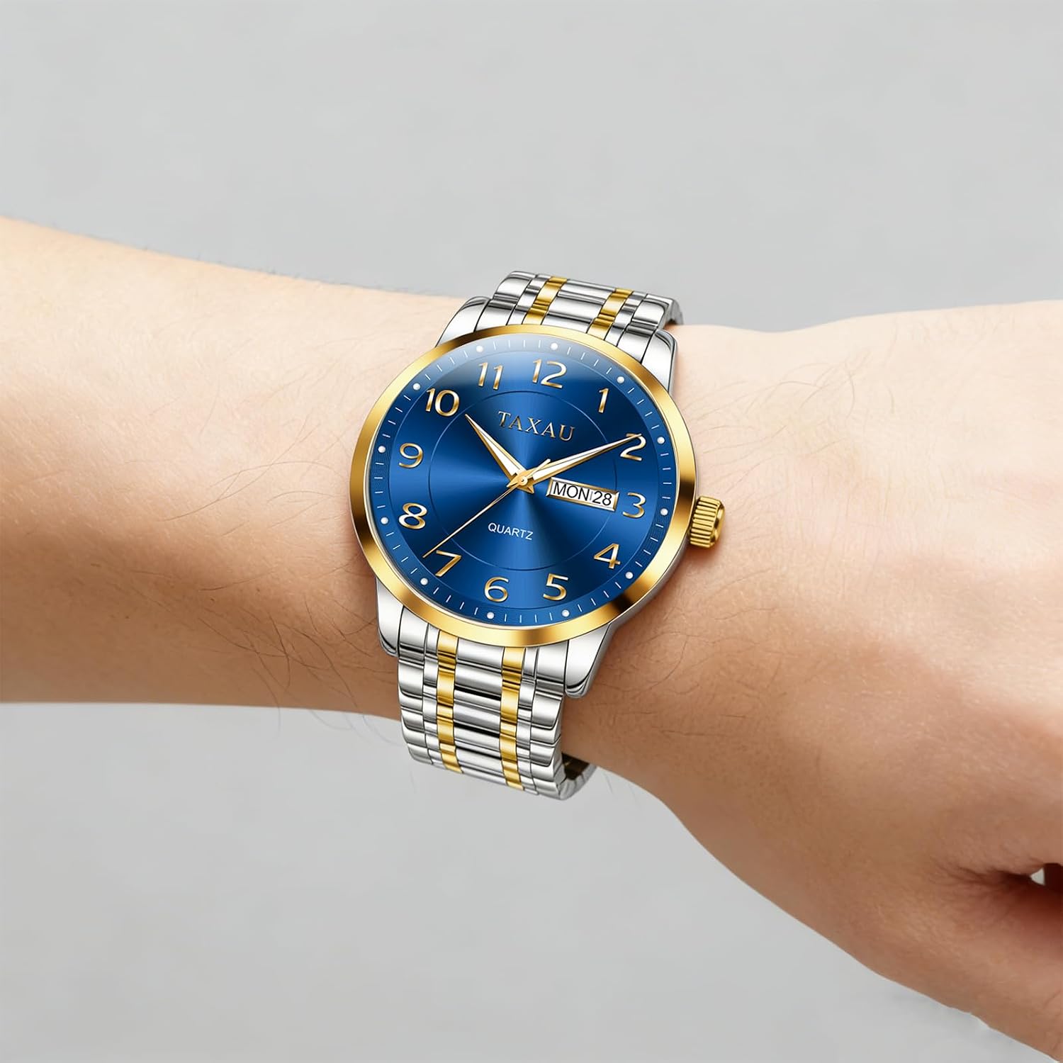 Detalle 2 de Taxau Herrenuhr Silber Edelstahl 41 mm