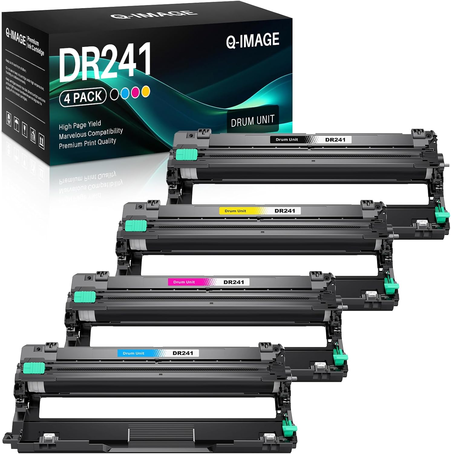 Q-image DR-241CL Lot de 4 tambours 15000 pages