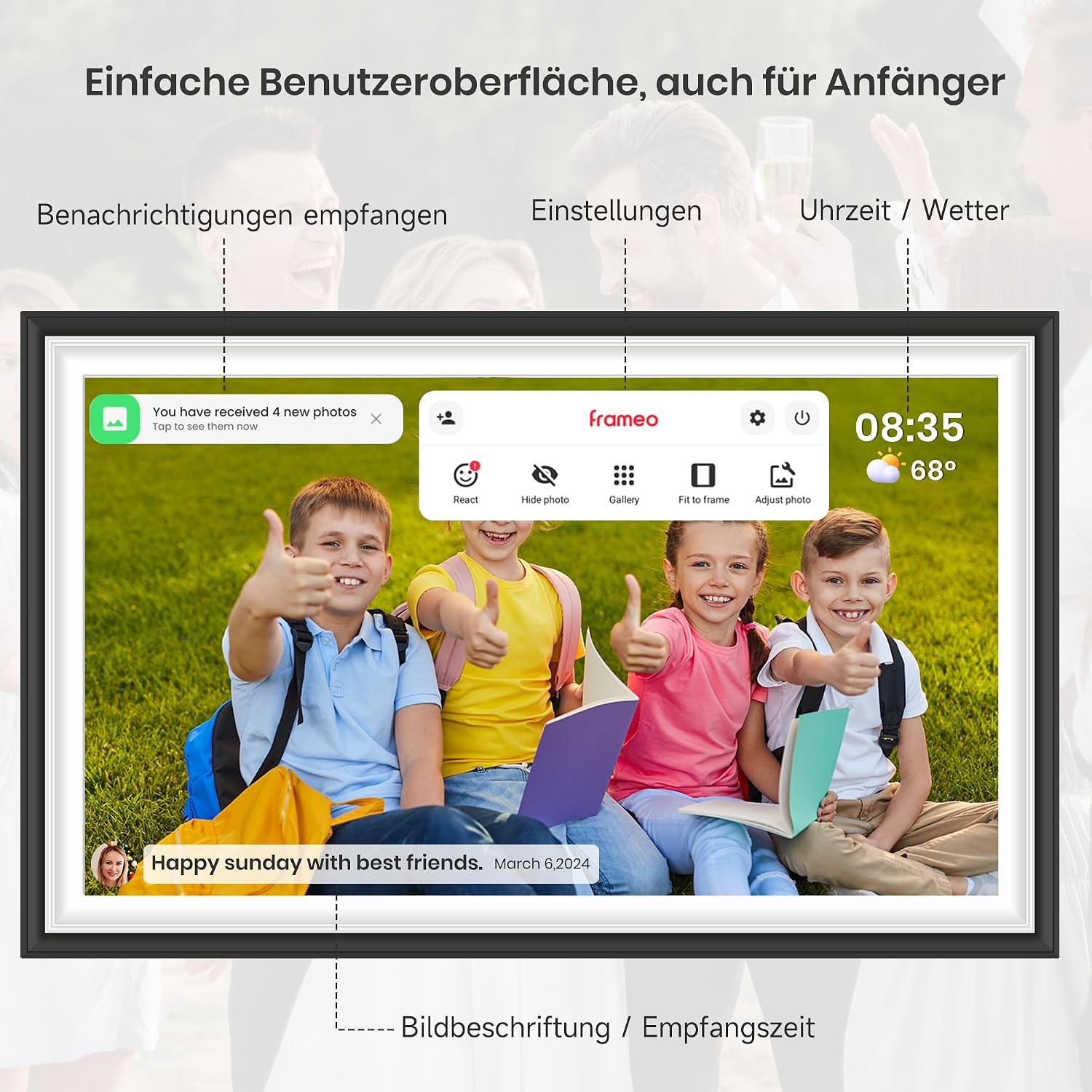 Thumbnail 6 de FRAMEO 64 GB digitaler Bilderrahmen 15,6 Zoll
