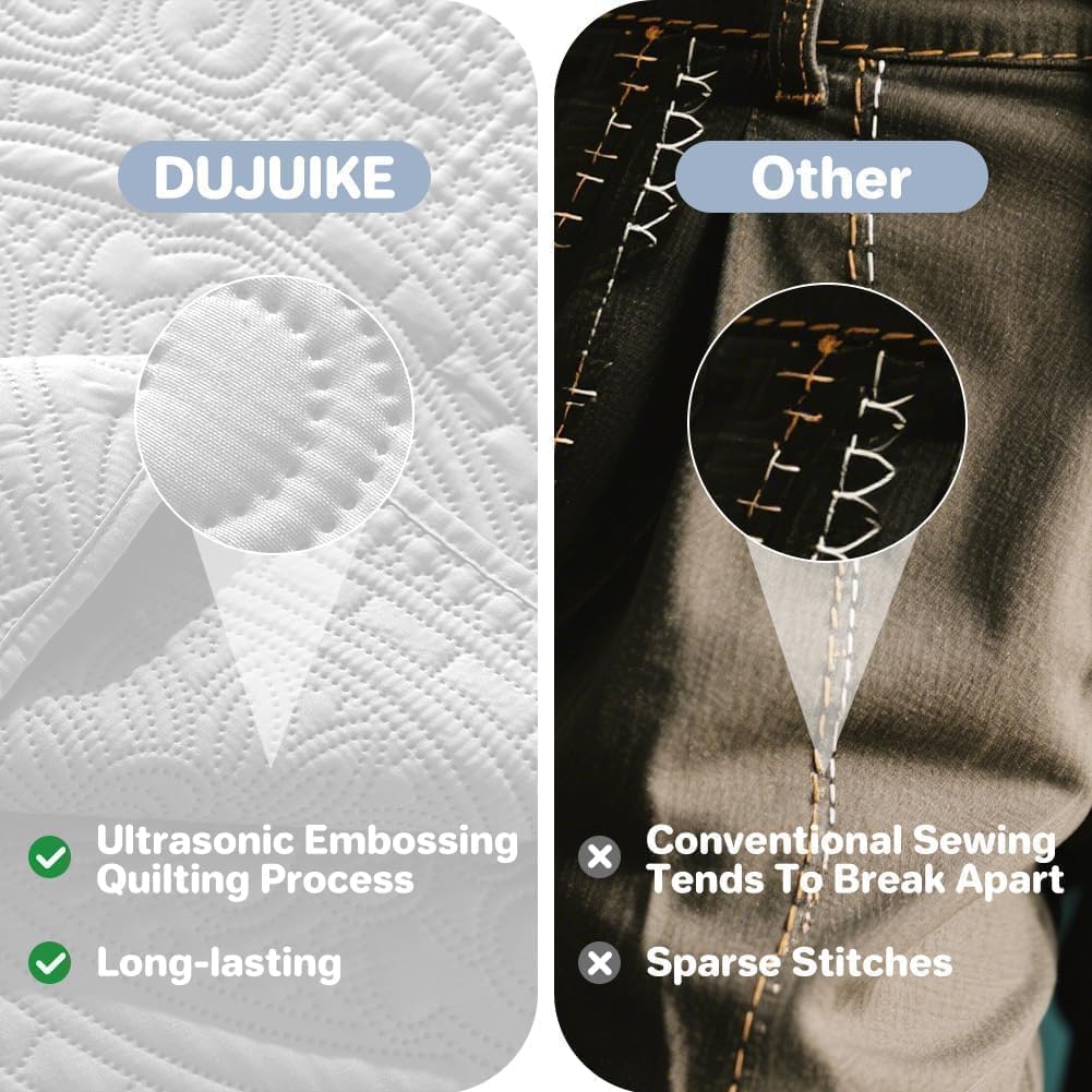 Thumbnail 6 de DUJUIKE Tagesdecke 200x220 cm – Vielseitige, leichte Bettdecke mit Blattschutzdesign