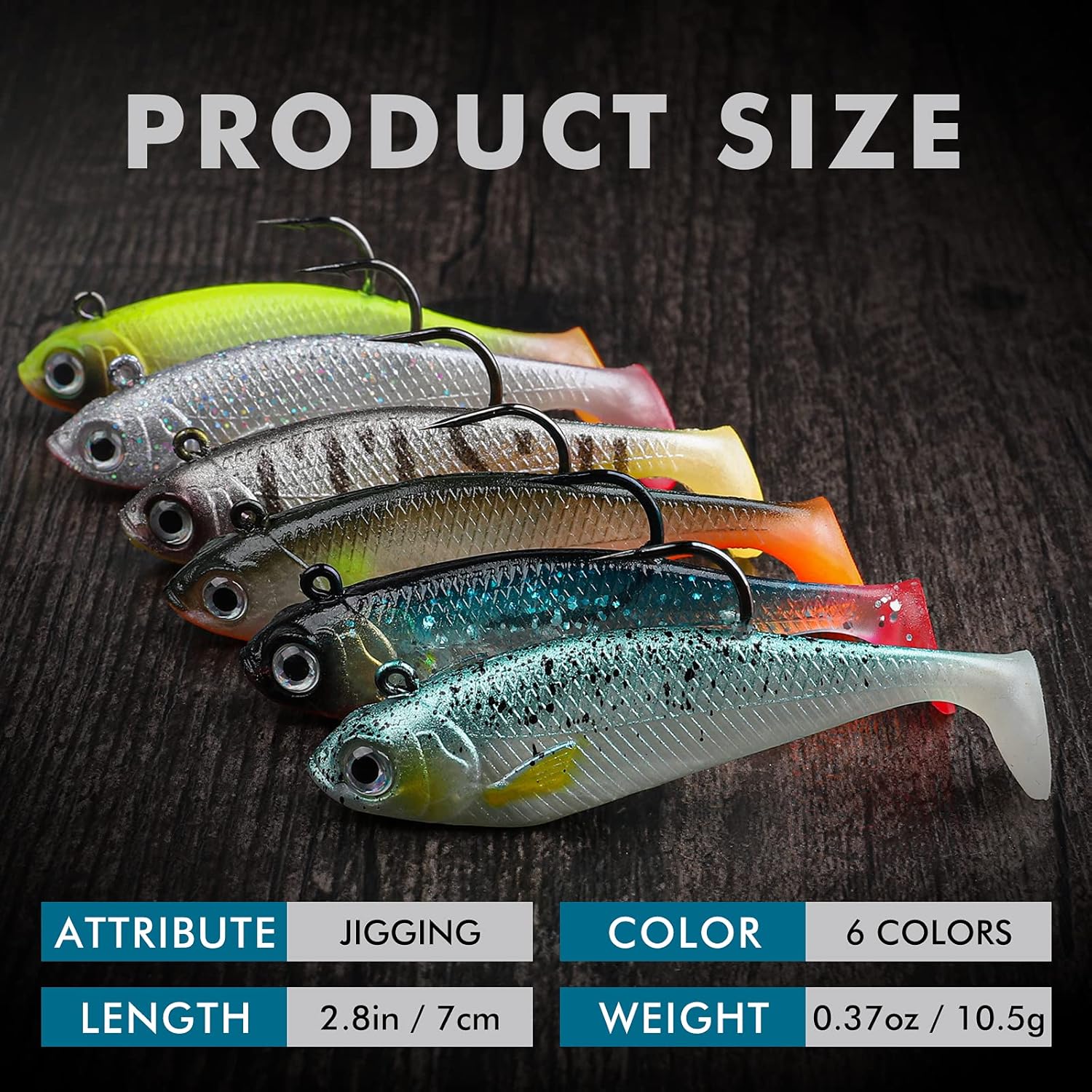 Thumbnail 4 de TRUSCEND Easy Catch Shadtale Jigkopf mit BKK-Haken – weiche Swimbait-Aktion für mehr Bisse beim Jigging