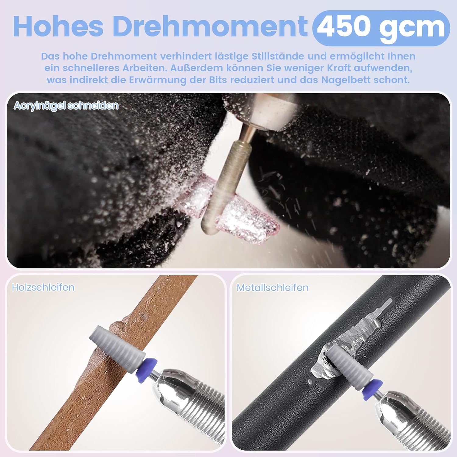 Detalle 2 de Delanie Elektrische Nagelfräser 35000 U/min – Kabelloser Multifunktions-Nagelbohrer im Gradient Rosa