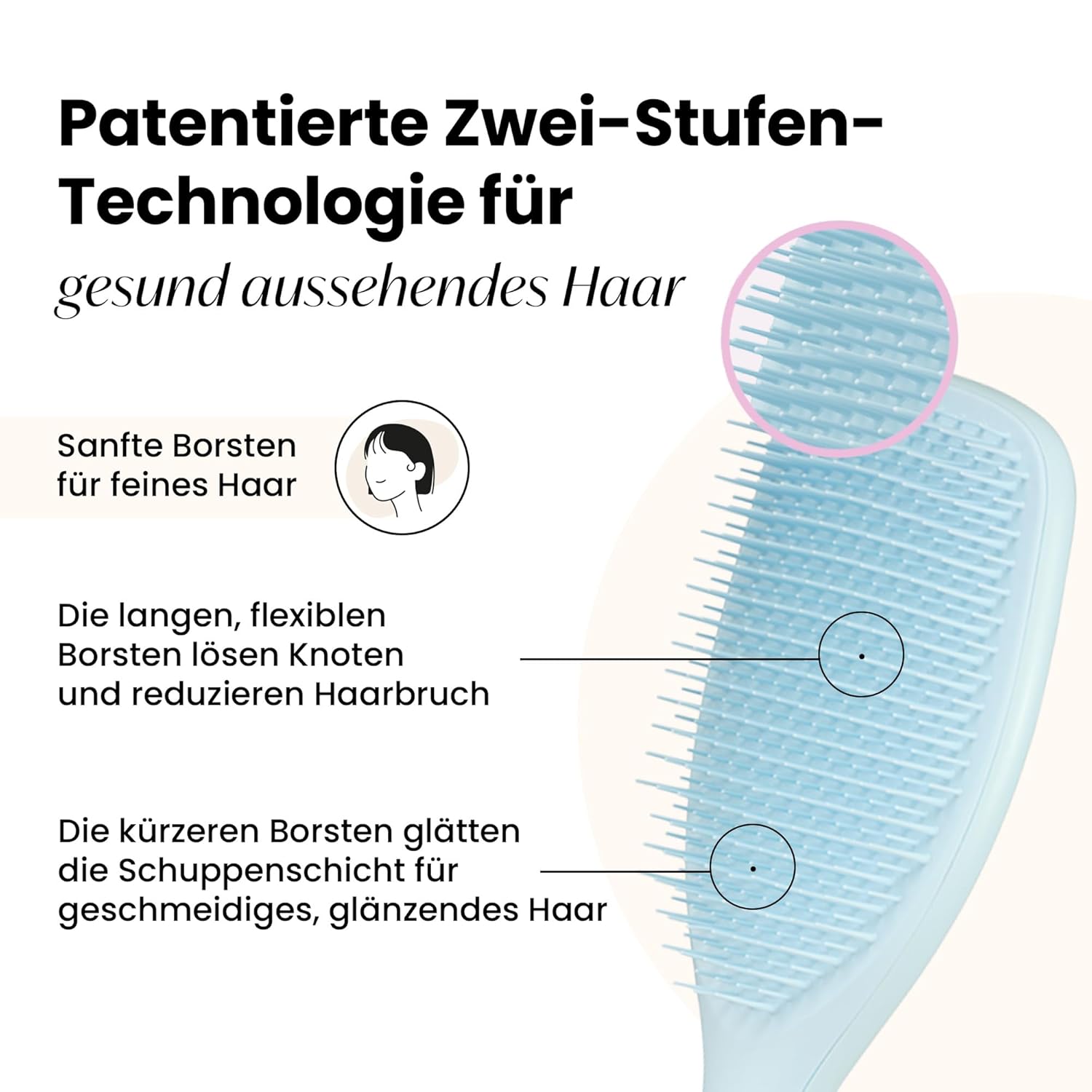 Detalle 2 de Tangle Teezer Große Ultimate Detangler: Sanfte Entwirrungsbürste für coloriertes, feines und empfindliches Haar