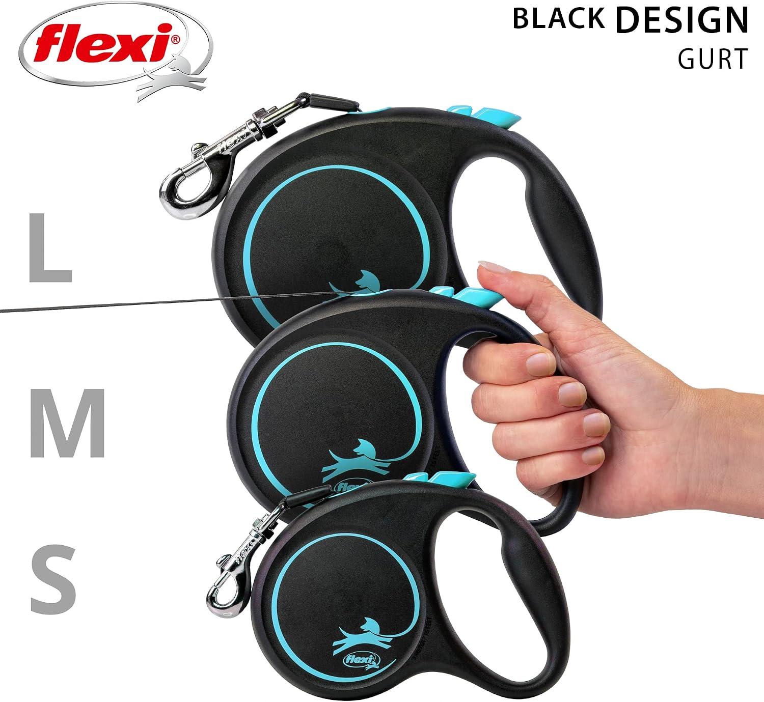Thumbnail 4 de flexiÂź Black Design M Roll-Leine 5 m đ
