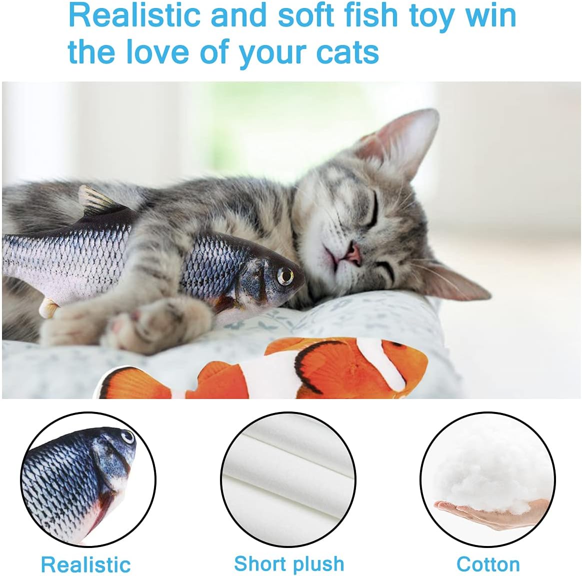 Detalle de Nepfaivy Floppy Fish Cat Toy 11 inch