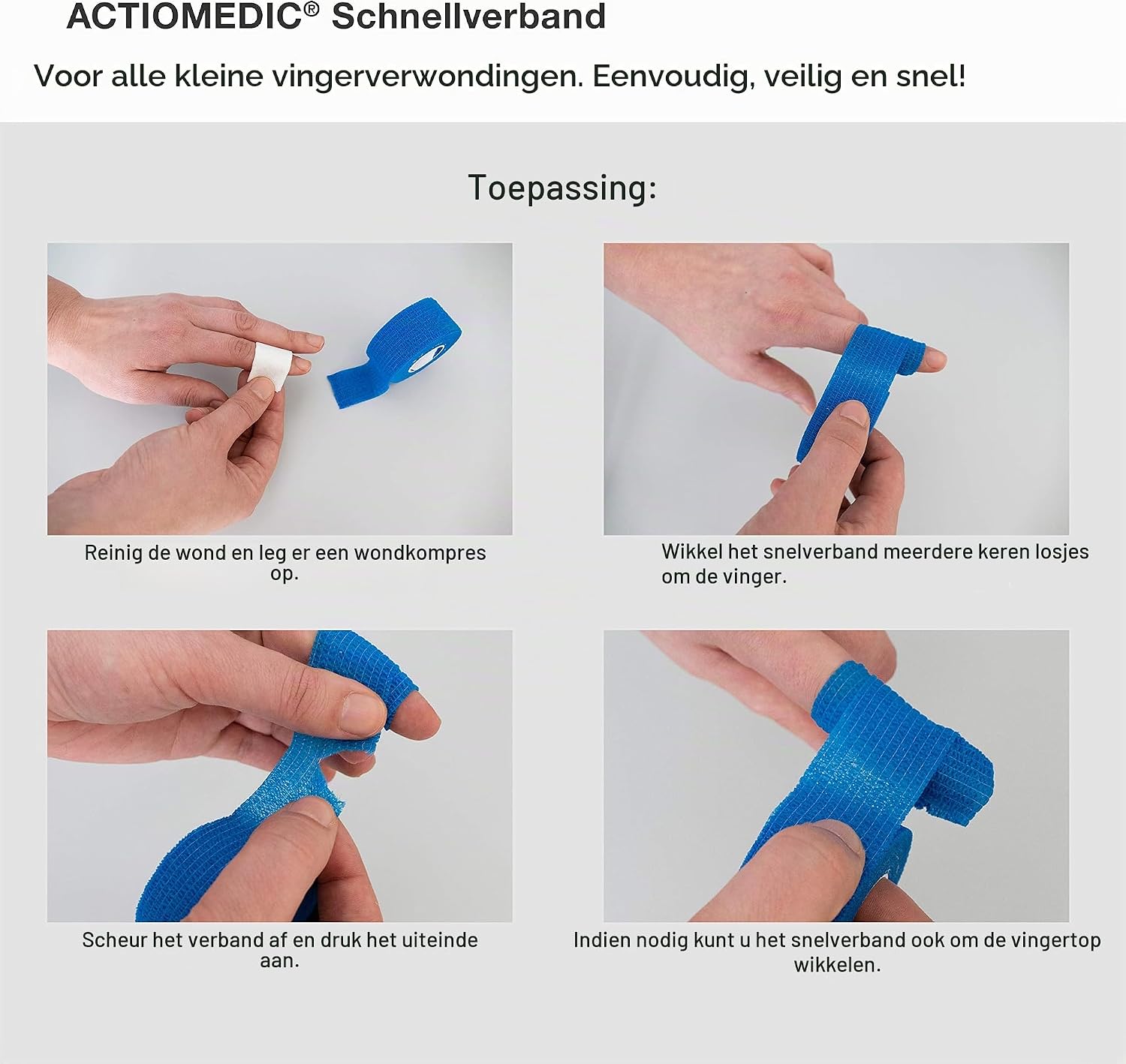 Detalle de ACTIOMEDIC I 120.003.00001 snelverband, blauw, 3 cm x 7 m