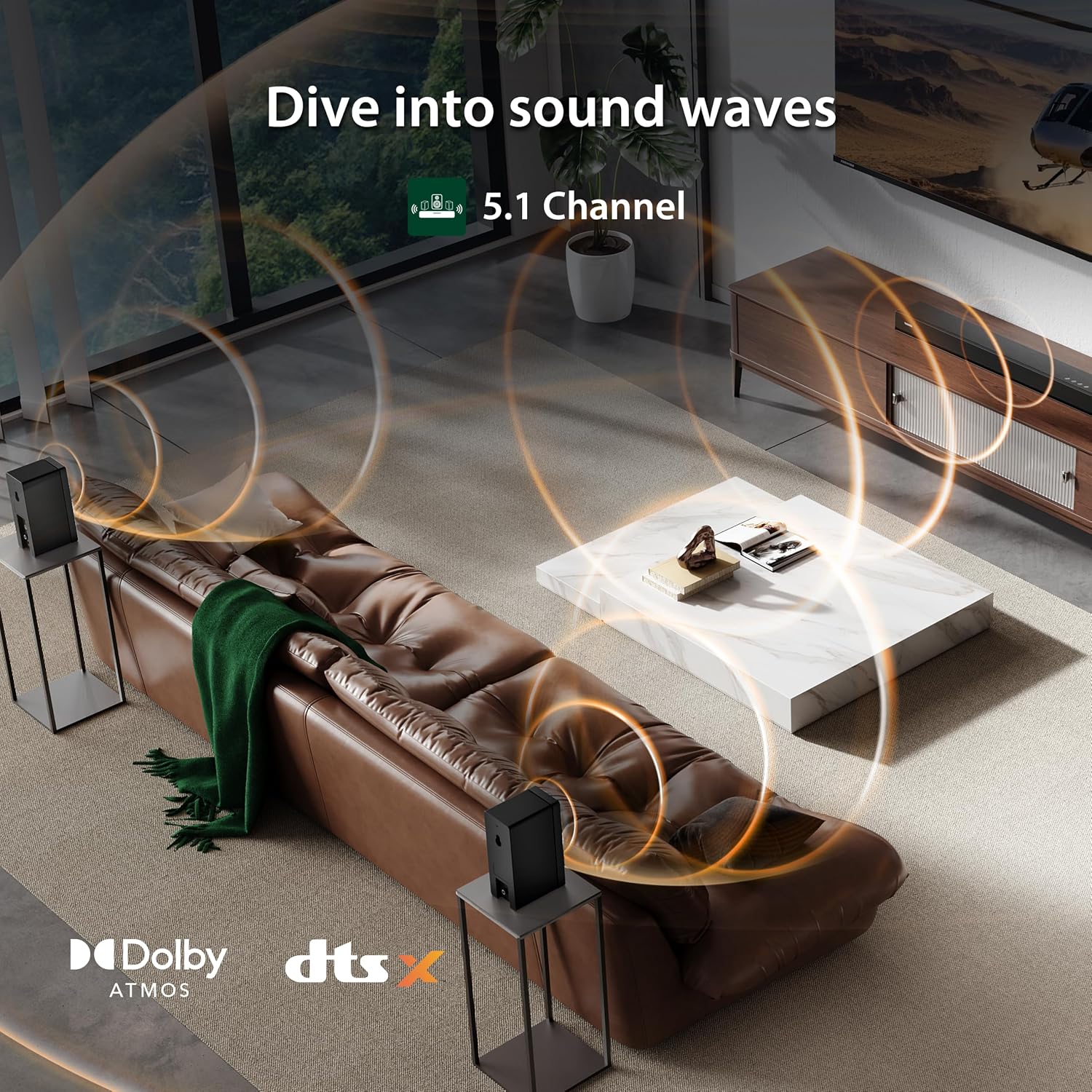 Detalle 2 de Toshiba M510WR 5.1-Channel Soundbar with Dolby Atmos, DTS:X and Wireless Subwoofer