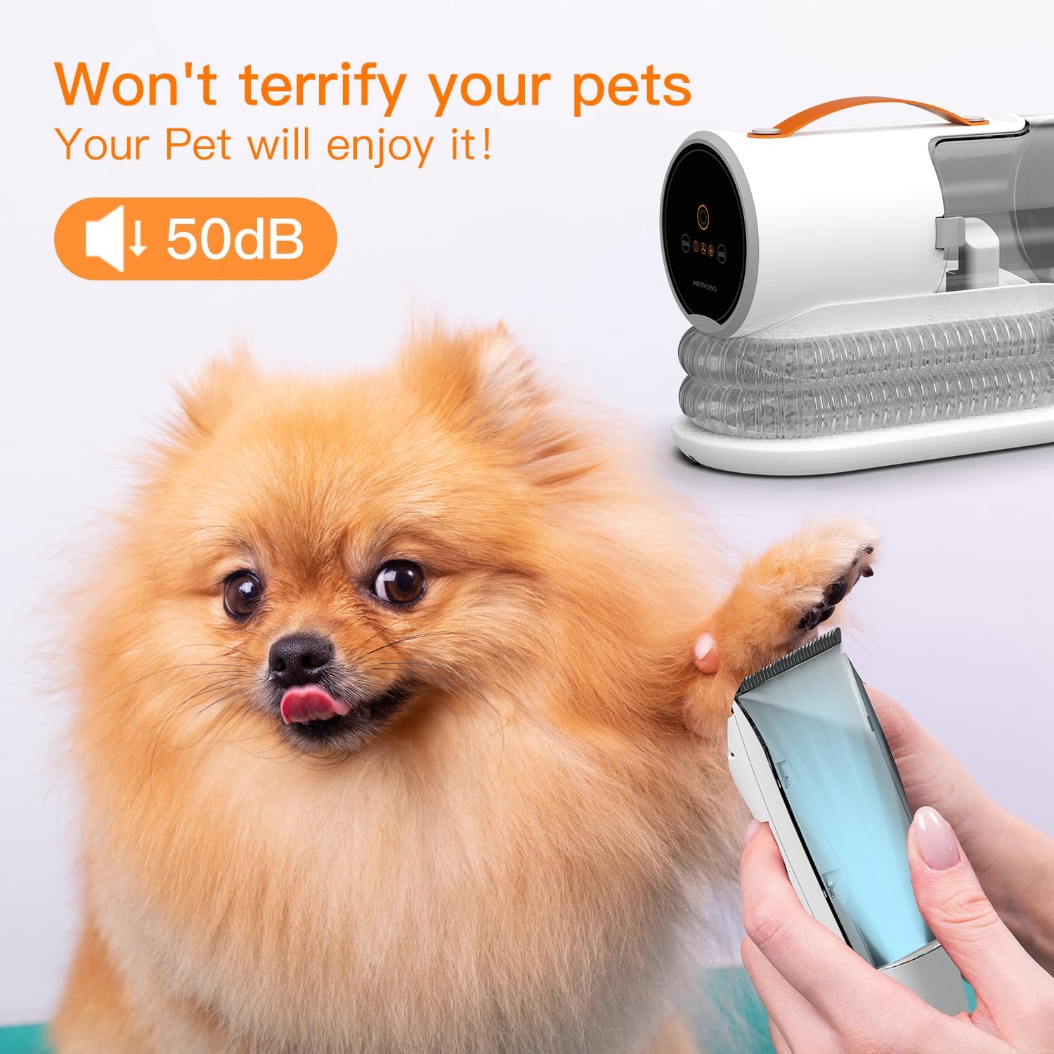 Detalle 2 de AIRROBO PG100 Dog Grooming Vacuum 12000Pa 🐾