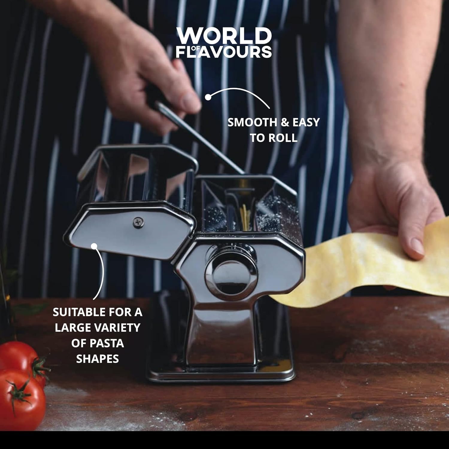 Thumbnail 3 de KitchenCraft World of Flavours Pasta Maker, Manual Pasta Machine