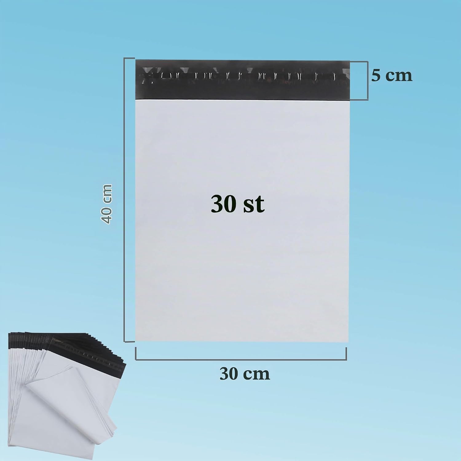 Thumbnail 1 de huruirui H0J095 plastkuvert 30 × 40 cm, ogenomskinliga och vattentåliga, 30-pack