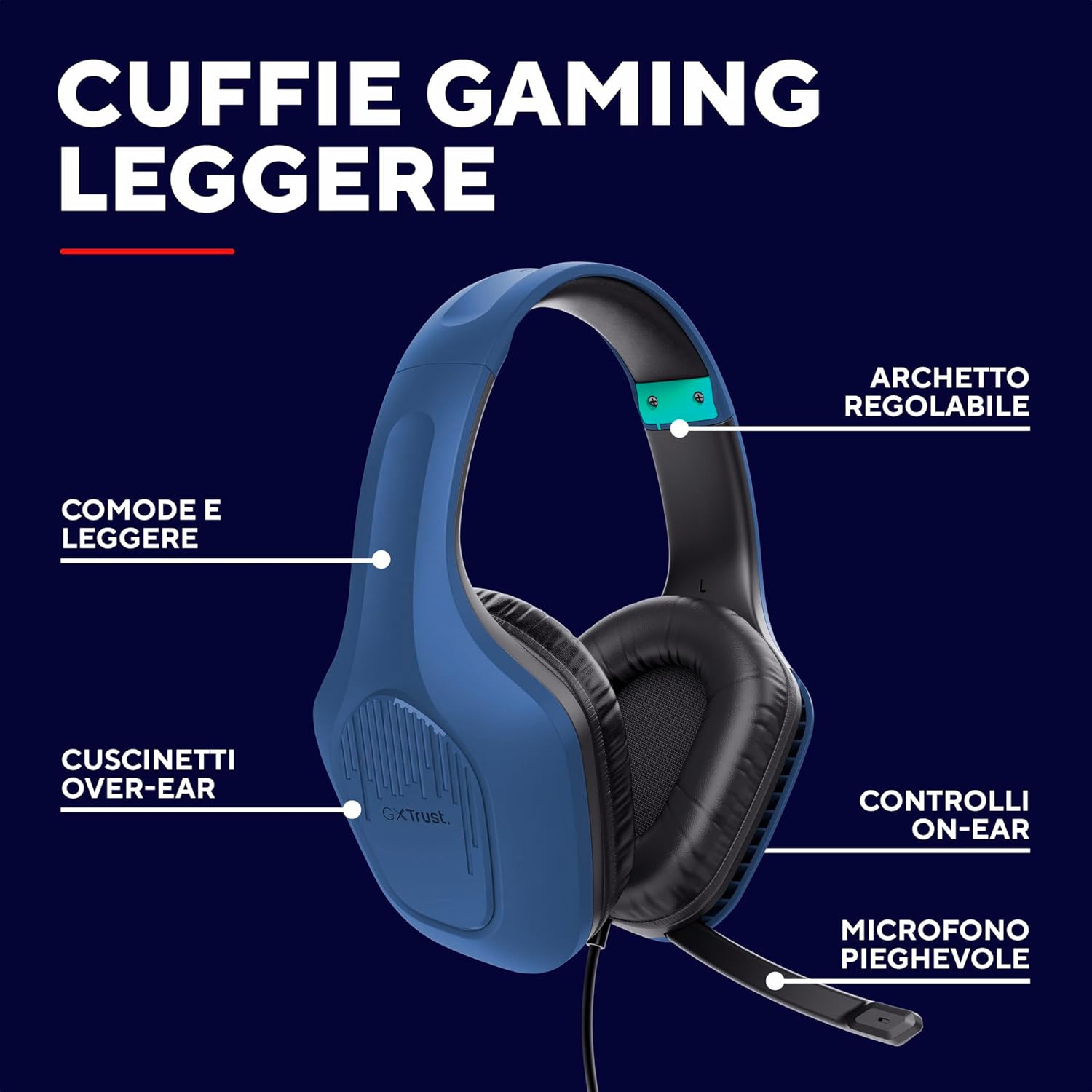 Thumbnail 1 de GXTrust Rayne 418B Cuffie Gaming leggere