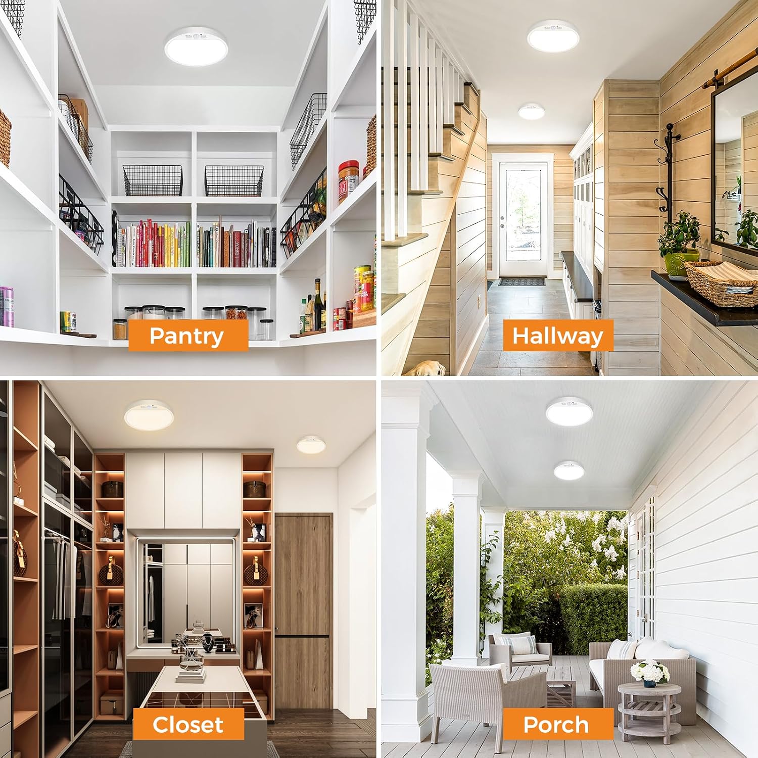 Thumbnail 6 de slochi 2er-Set Deckenlampen mit Bewegungsmelder innen (15 W, 1.500 lm) – PIR-Sensor & 3 Farbtemperaturen