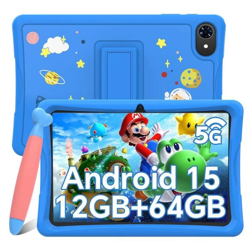 Detalle de VEKFULPC K10: Tablet infantil 10,1" con stylus, 4 GB/64 GB y control parental