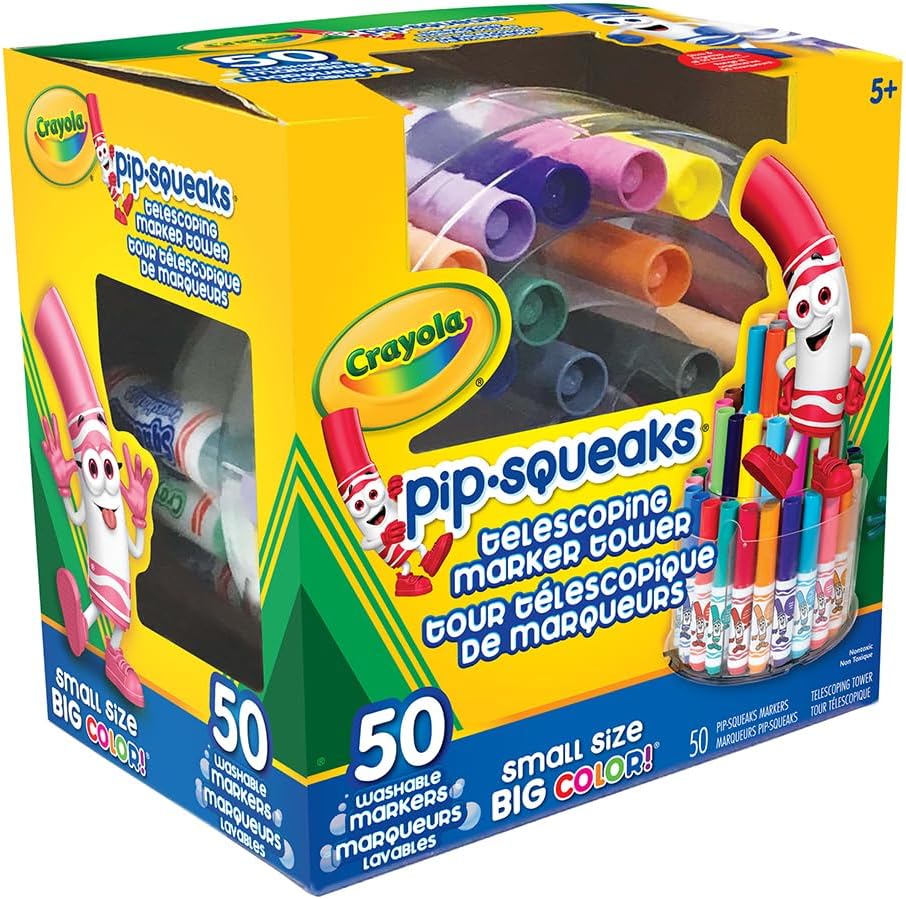Detalle 2 de クレヨラ Pip Squeaks 588750 水で落とせるマーカーペン 50色 マーカータワー