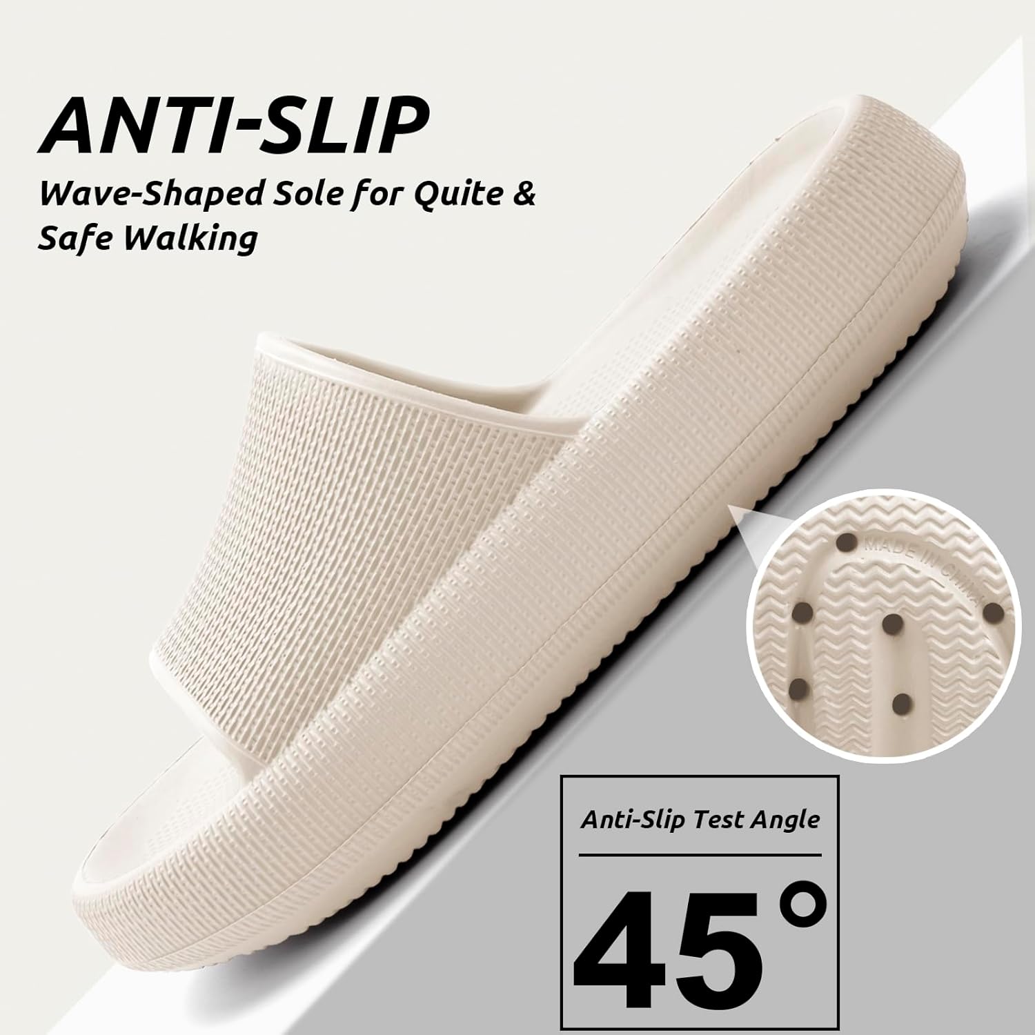 Detalle de BAXIWUY Chaussons / Claquettes Femme, Sandales Douche Antidérapantes EVA, Semelle Épaisse et Amortie