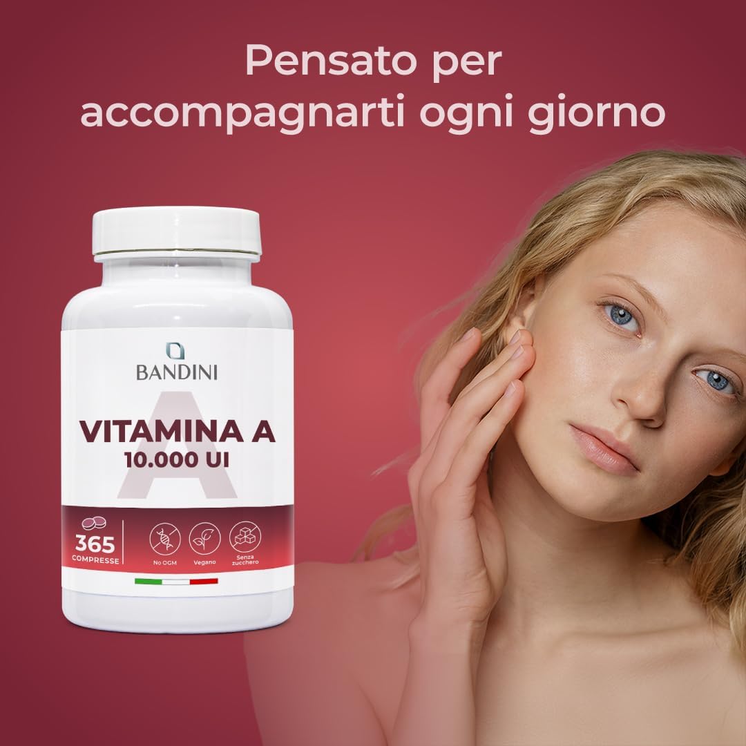Detalle de Bandini Vitamina A Pura 365 microcompresse vegane (1+ anno) – acetato di retinile, alternativa alle gocce