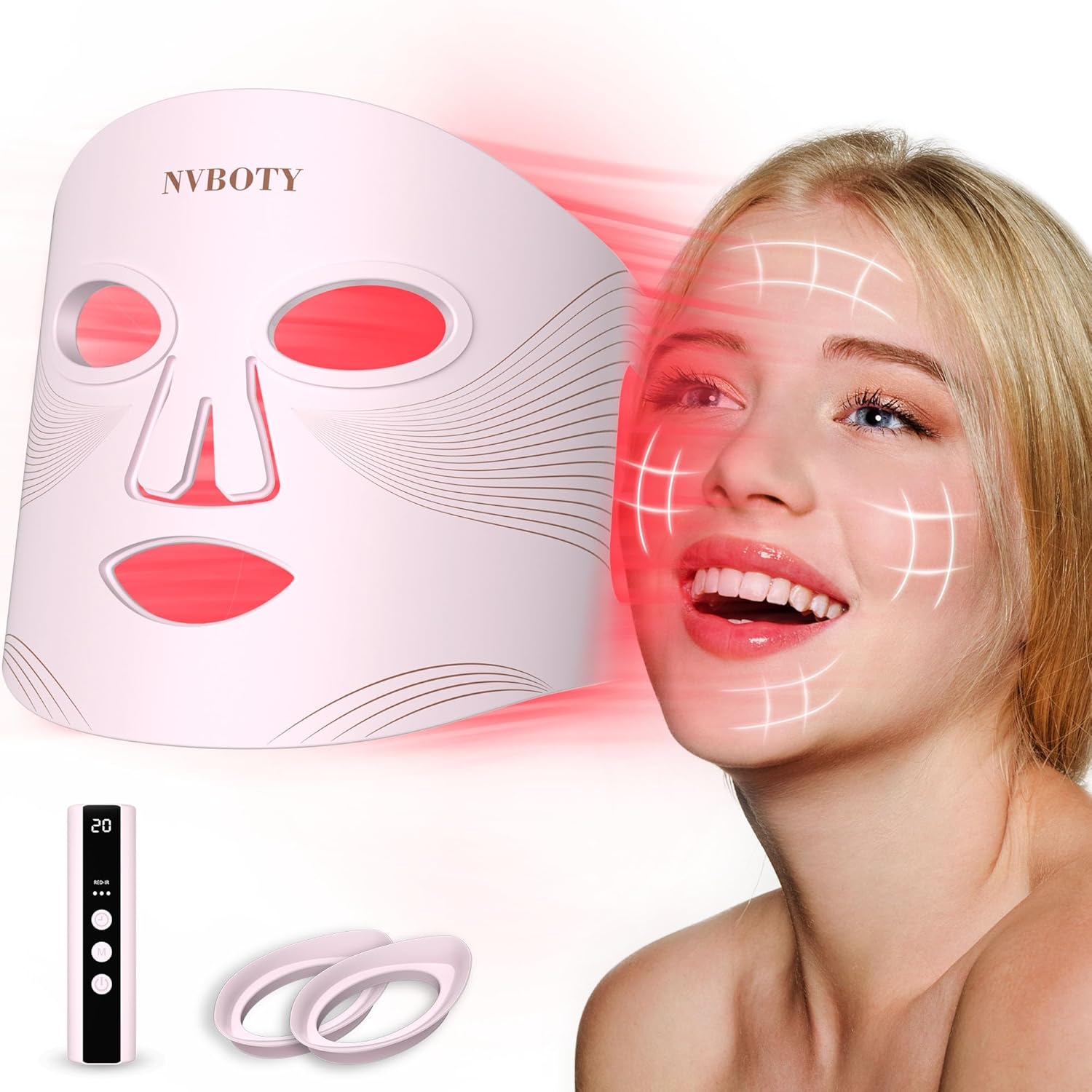 Detalle de NVBOTY 400 LED red light therapy mask