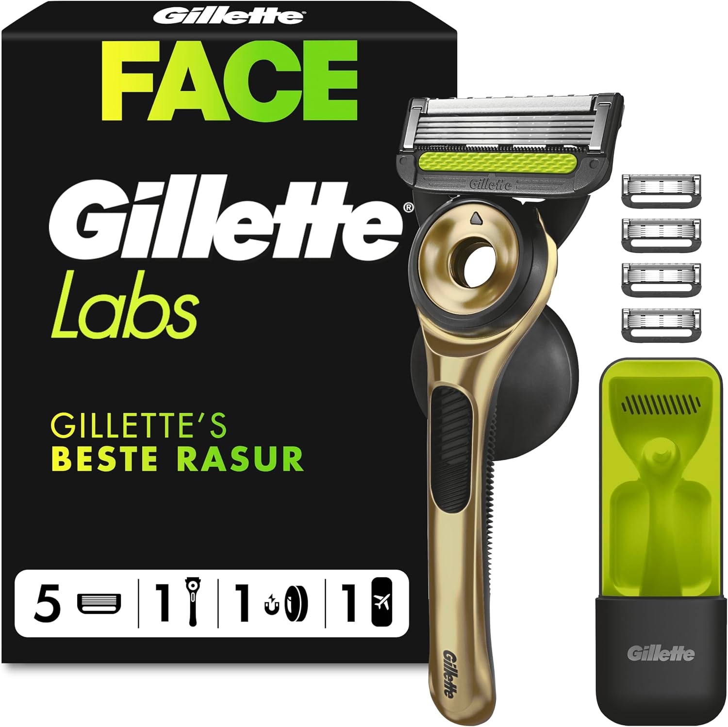 Detalle de Gillette Labs Rasierer Champion Gold Edition 5-Klingen