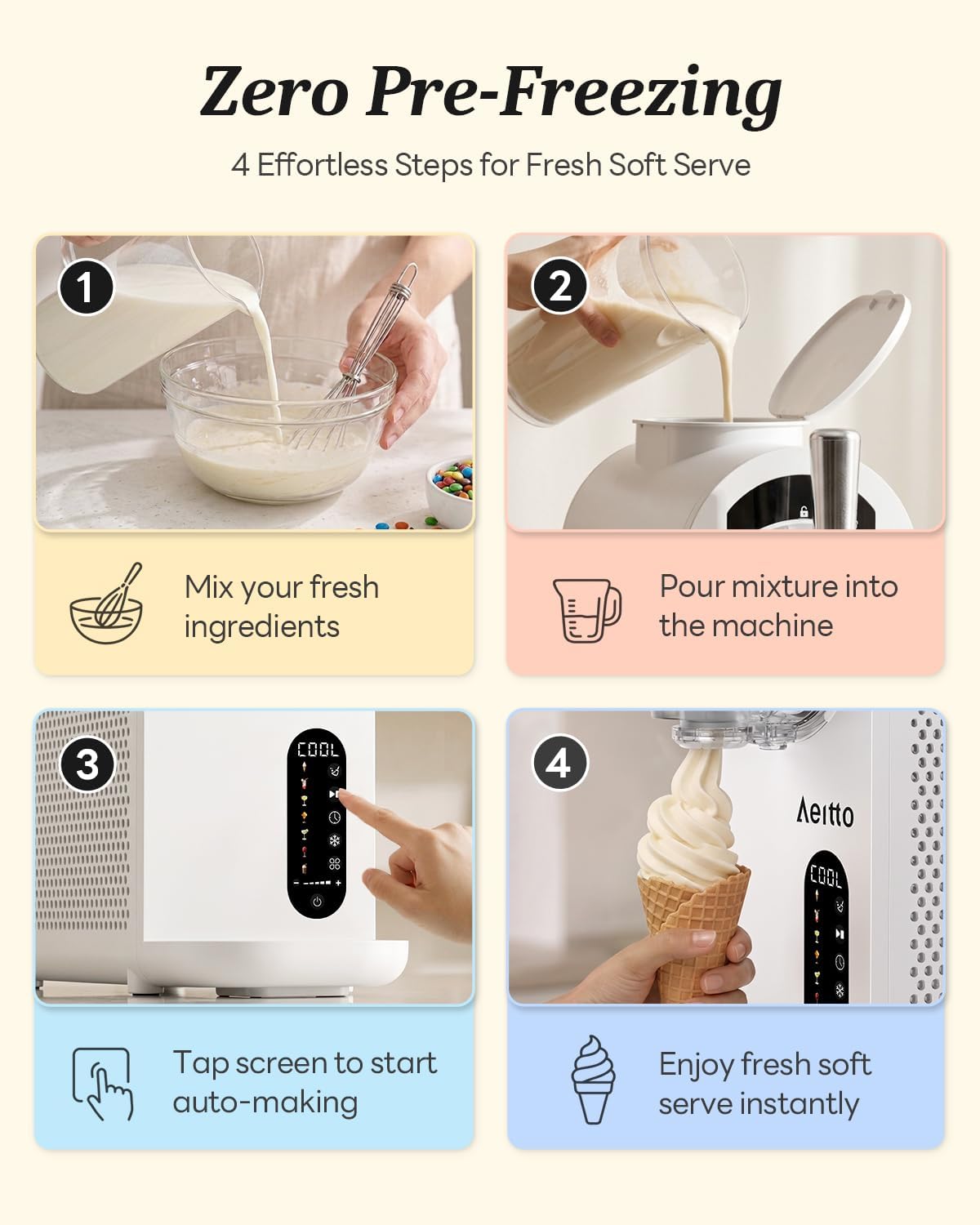 Thumbnail 3 de Aeitto Ice Cream Maker with 7 Presets