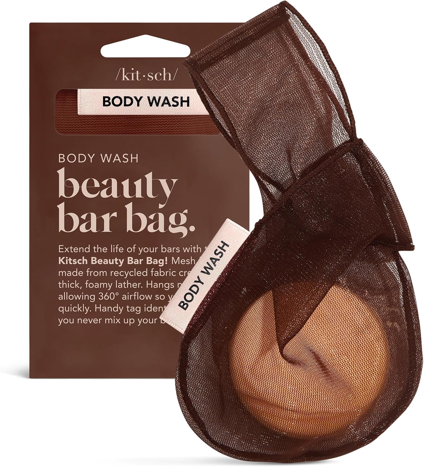 Thumbnail 4 de Kitsch Soap Saver Bag, Chocolate Mesh Holder in Recycled rPET