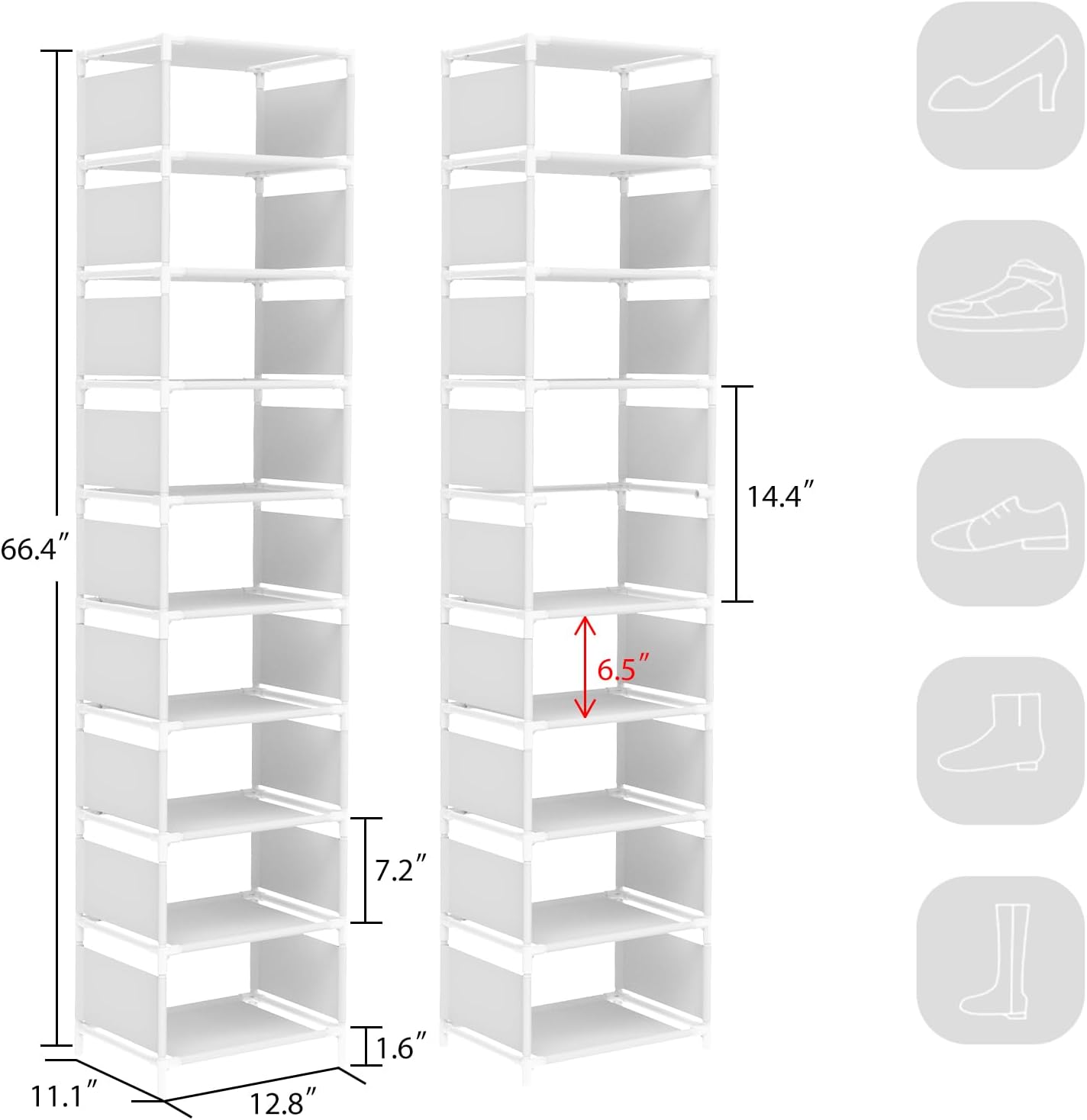 Thumbnail 2 de Zonstyle Zapatero de 10 Niveles🥿 Ahorra Espacio, Puerta Entrada