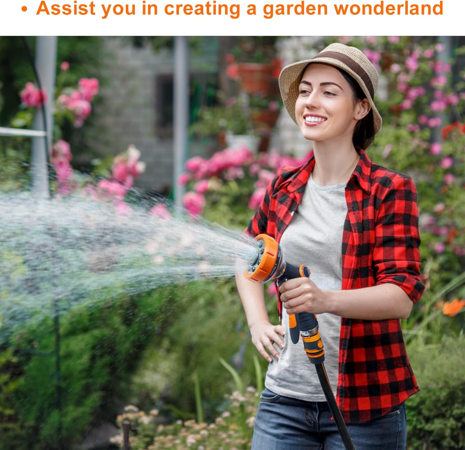 Thumbnail 5 de Laihur 8-Spray Hose Pipe Spray Gun & Garden Hose Connector Kit for Terraces, Courtyards and Car Cleaning