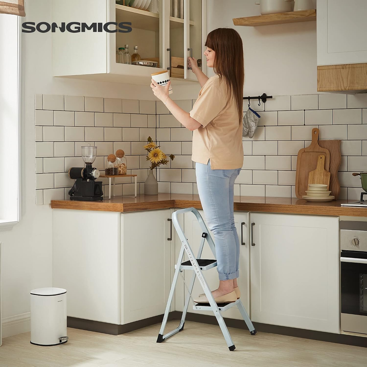 Detalle de SONGMICS Scaletta pieghevole 2 gradini
