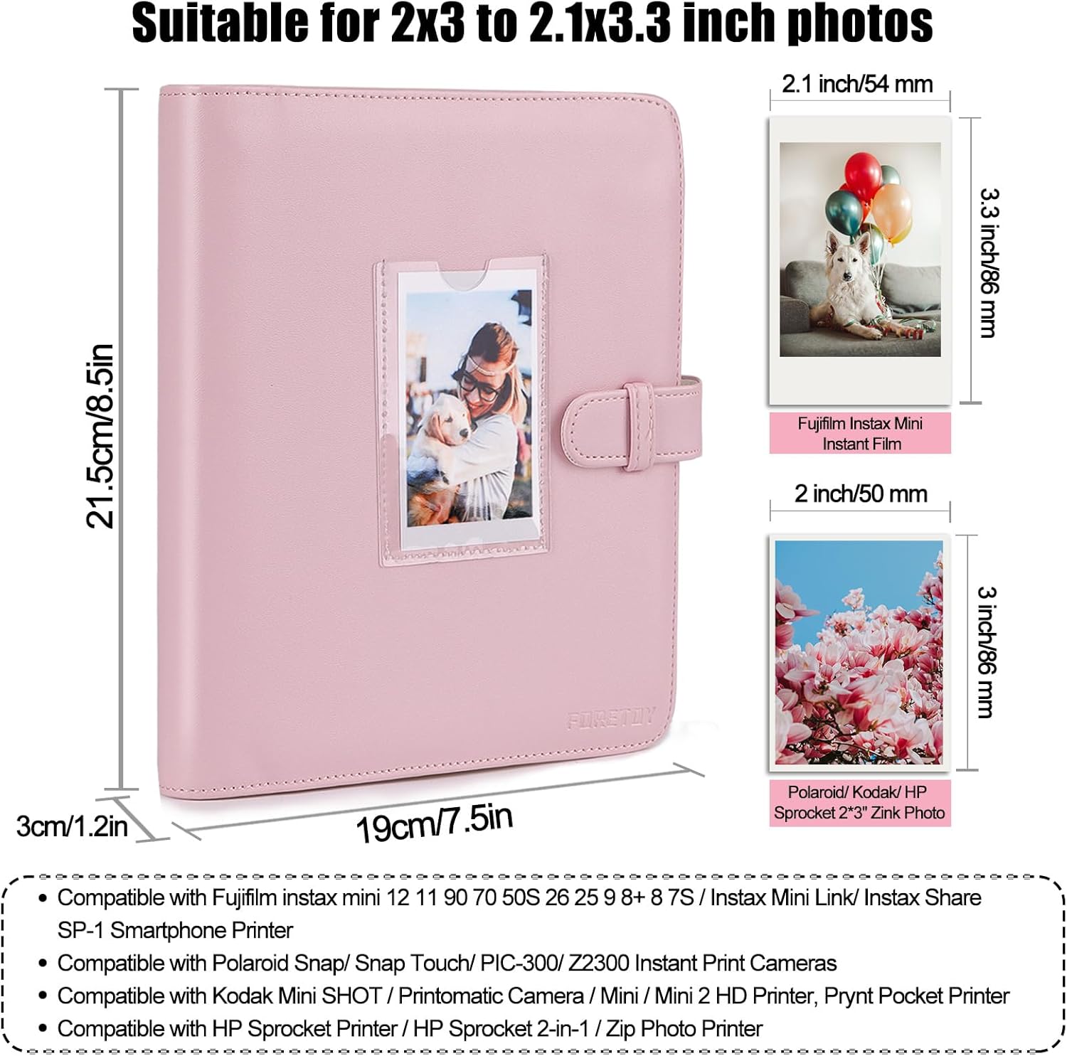 Thumbnail 1 de FORETOY Fotoalbum für 3-Zoll Sofortbilder (256+1 Taschen) kompatibel mit Instax Mini & weiteren Sofortbild-Printern