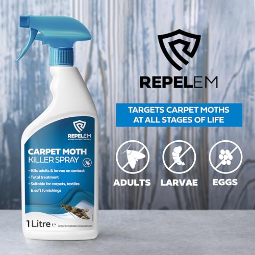 Detalle de REPELEM Carpet Moth Killer Spray - Non-Staining, 3 Months Protection 1L