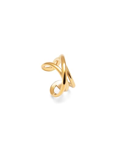 Detalle 1 de SINGULARU Pendiente Suelto Ear Cuff Triple Cross – latón bañado en oro 18 kt