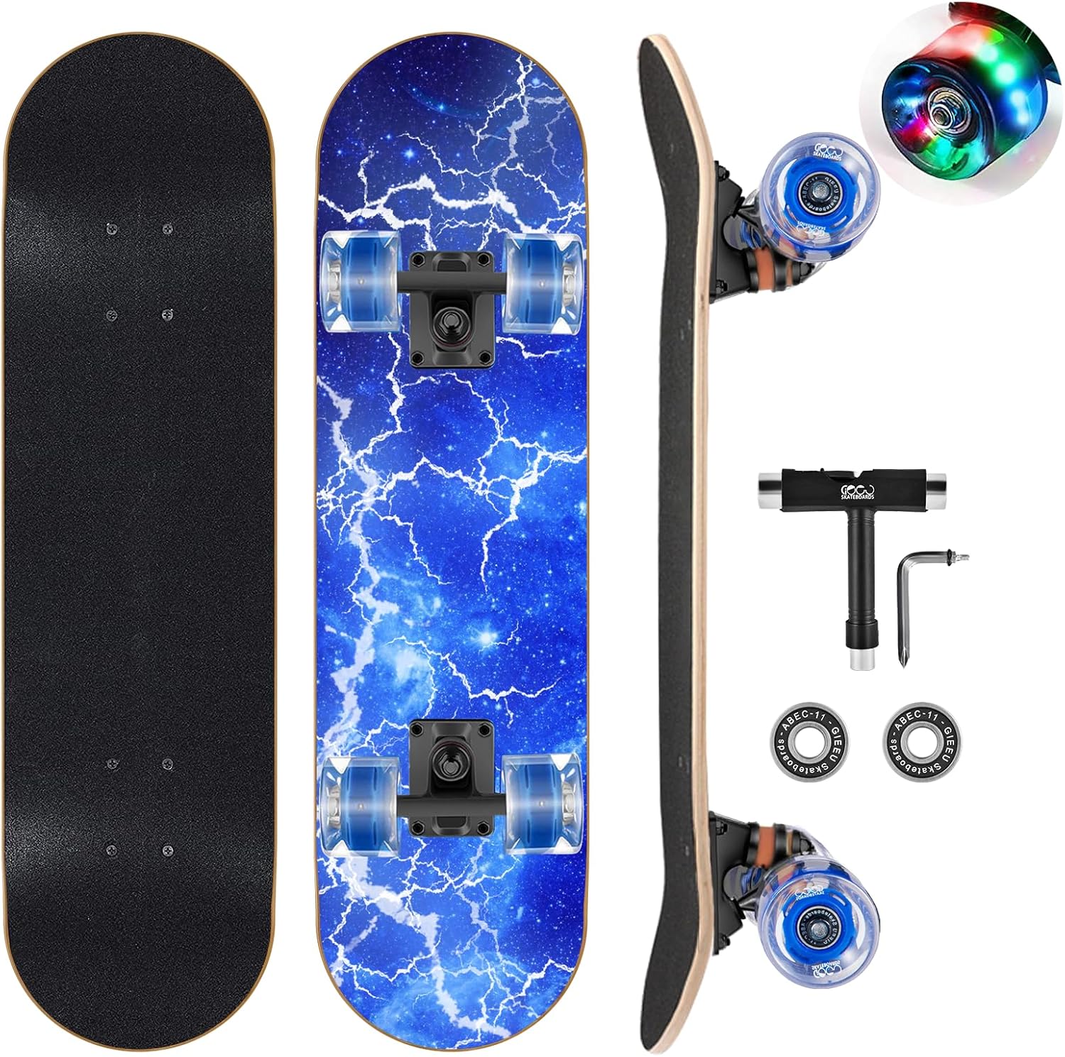 GIEEU Skateboard 22 Zoll für Anfänger