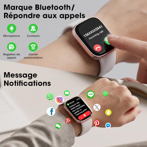 Thumbnail 2 de Hwagol - 7 Bracelets et Coffret Cadeau: Montre Connectée Femme 1,83'' HD, Appels Bluetooth, 100+ Modes, Cardiofréquence