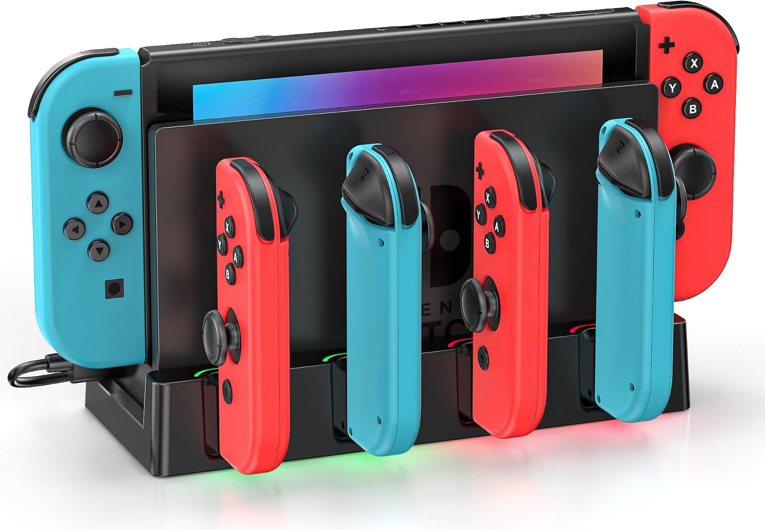 Imagen de Switch Joycon Ladestation 4 Ladeschlitze en OfertitasTOP