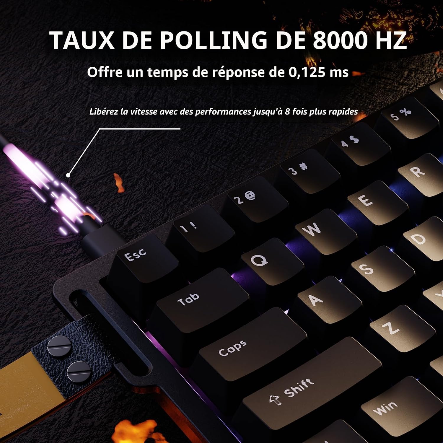Detalle de ATTACK SHARK X68 HE Clavier 8000Hz ⌨