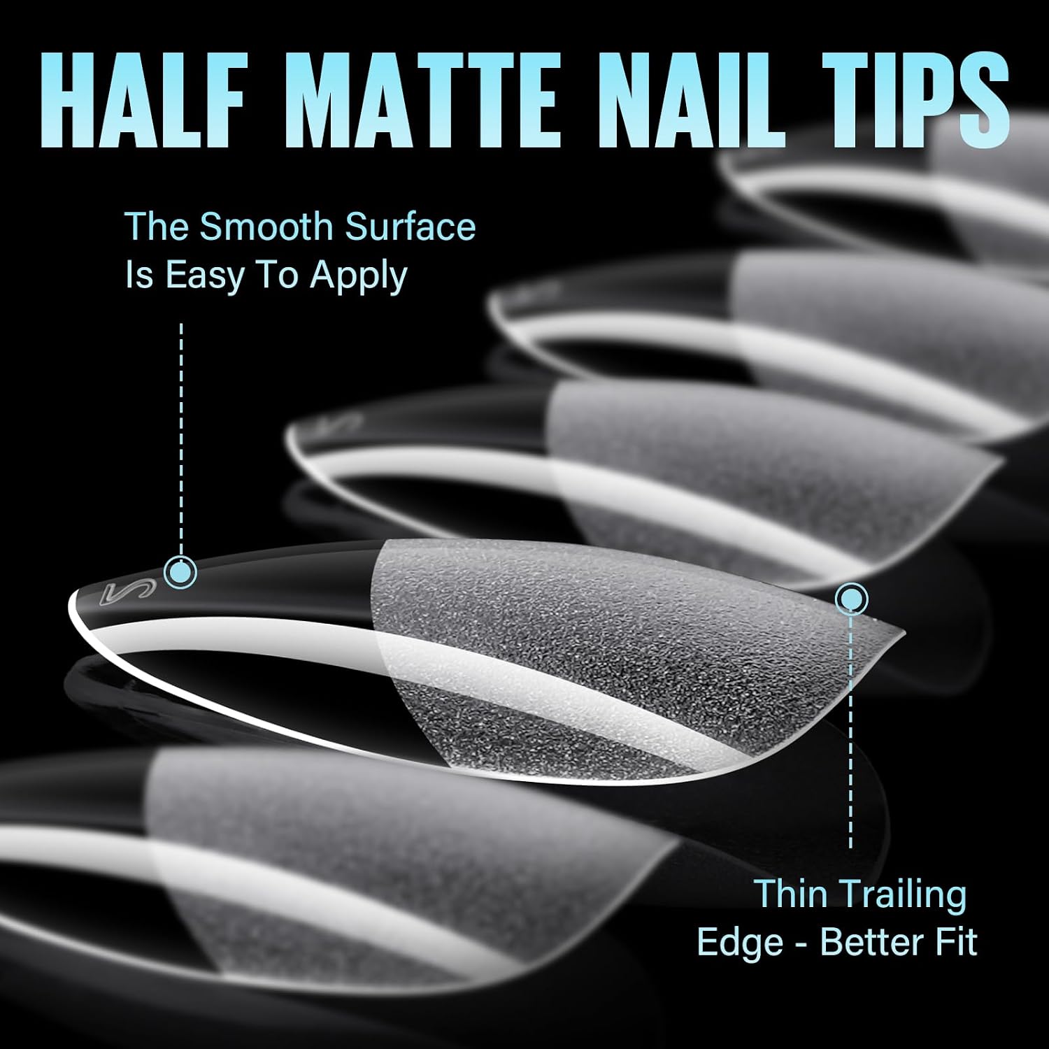 Detalle 2 de TOMICCA 504 Almond Gel Nageltips, 12 Größen