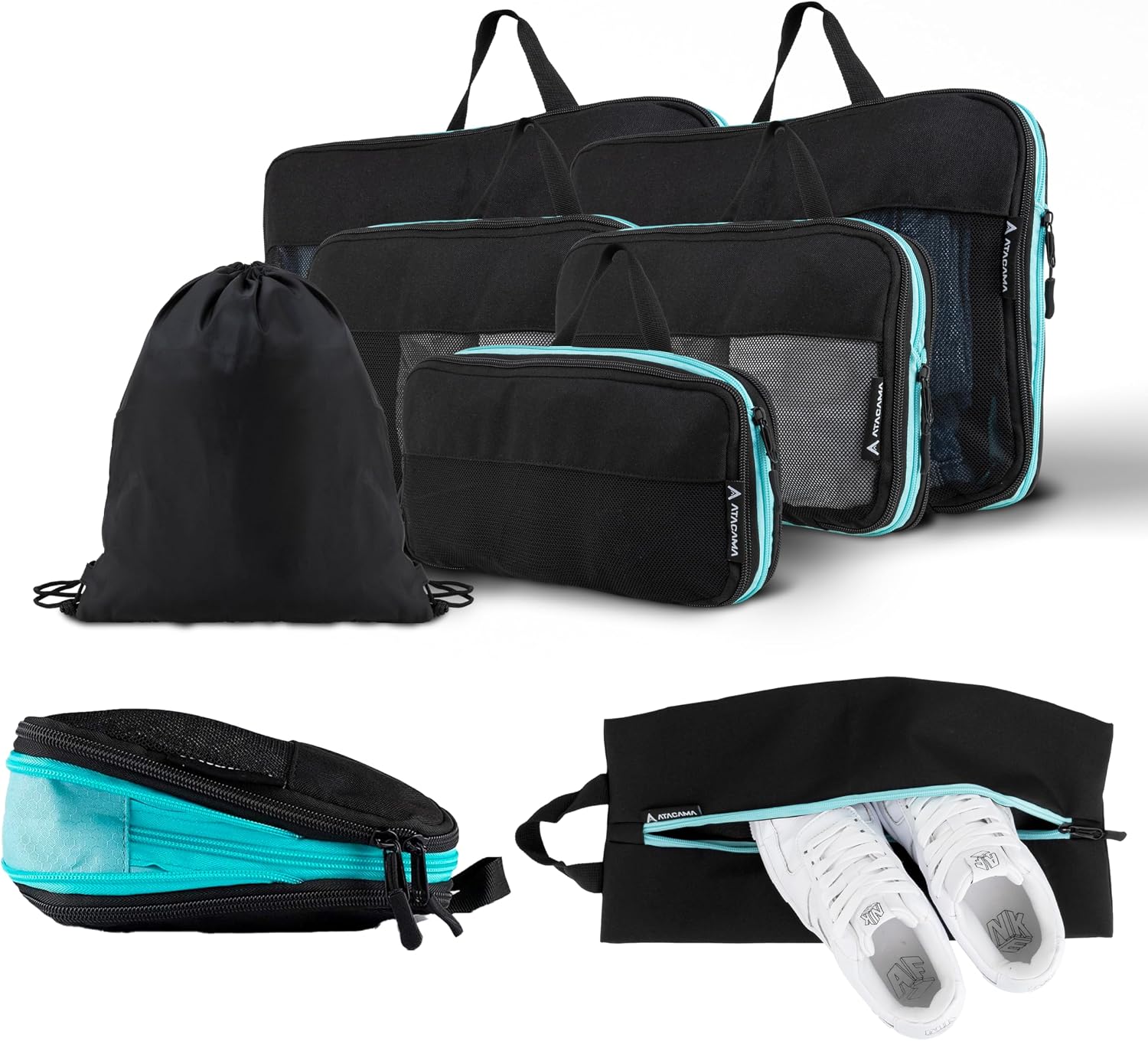 ATACAMA Lot de 8 cubes de compression – organiseurs de voyage compressibles pour valise et sac à dos