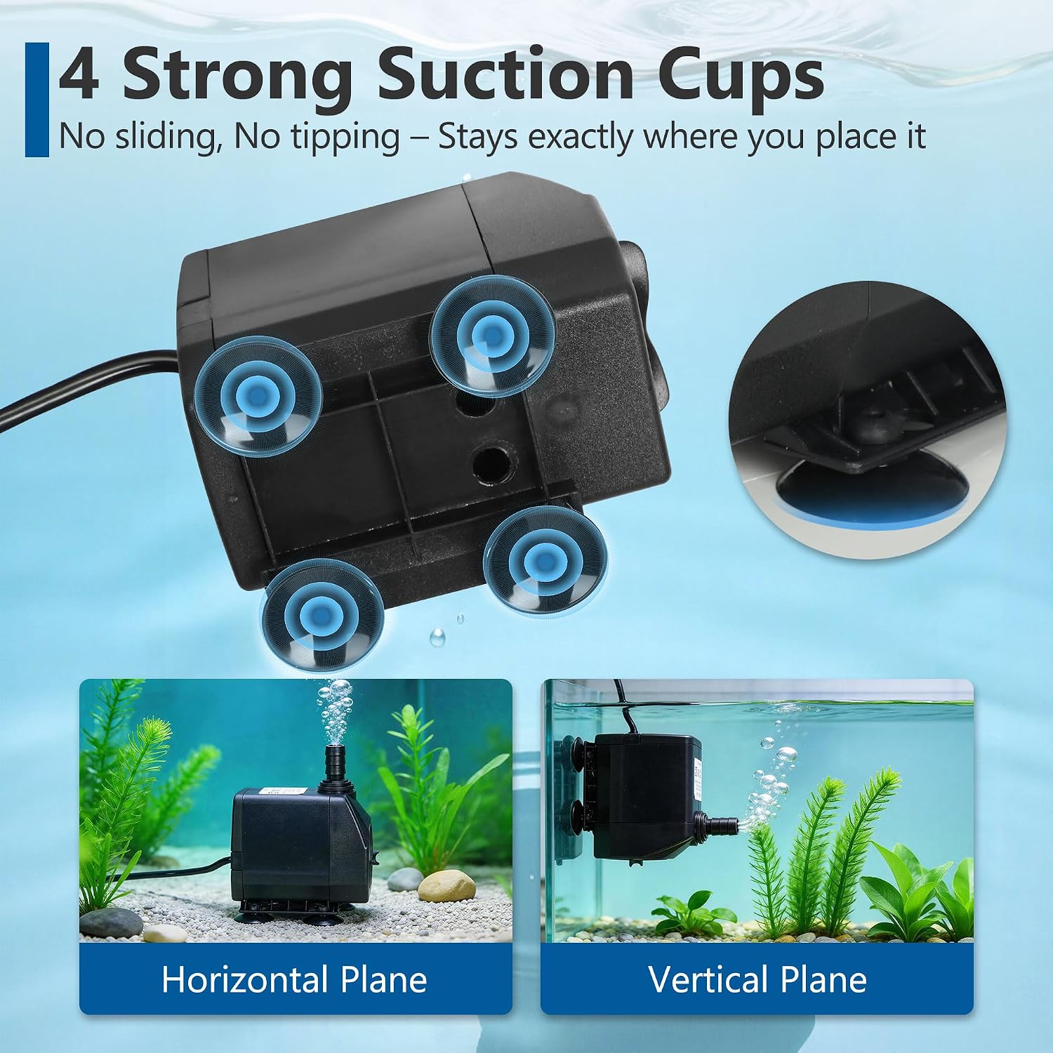 Thumbnail 5 de Orientools Submersible Water Pump (3000L/H, 60W) — 230V with 4 Nozzles for Fish Tank, Pond, and Hydroponics