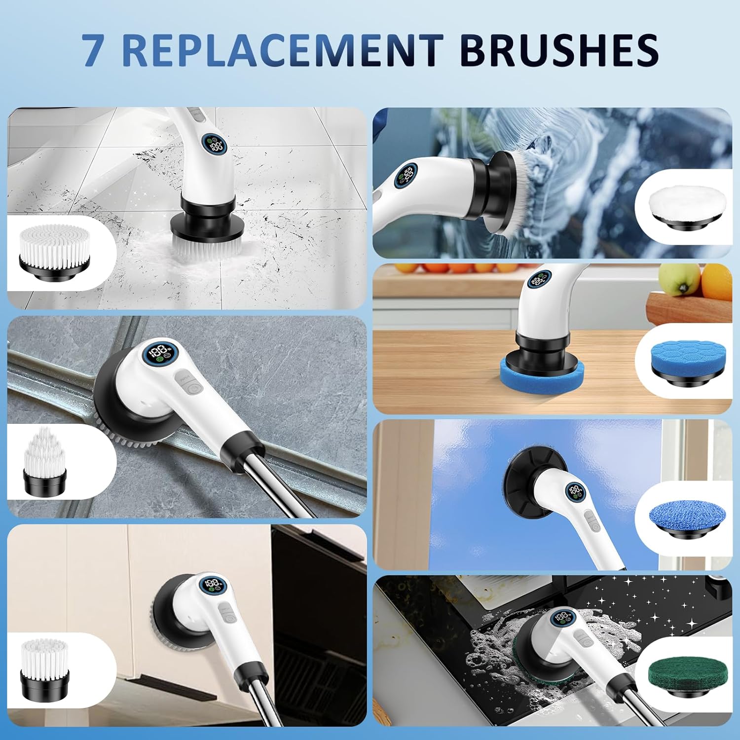 Thumbnail 5 de Electric Spin Scrubber 7-Brush, 2-Speed 🧽