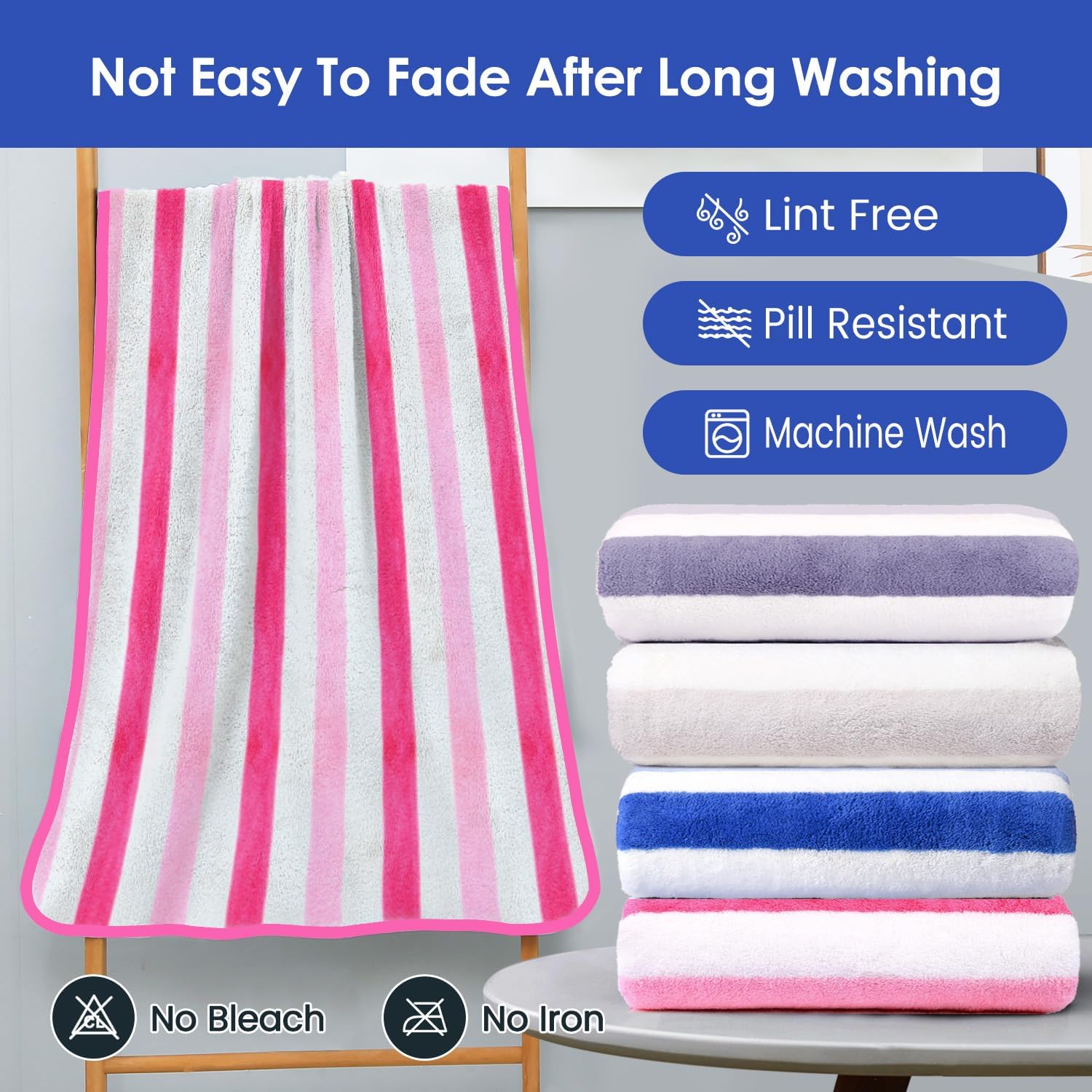 Thumbnail 5 de JML Microfiber Bath Towels 30" x 60" Pink