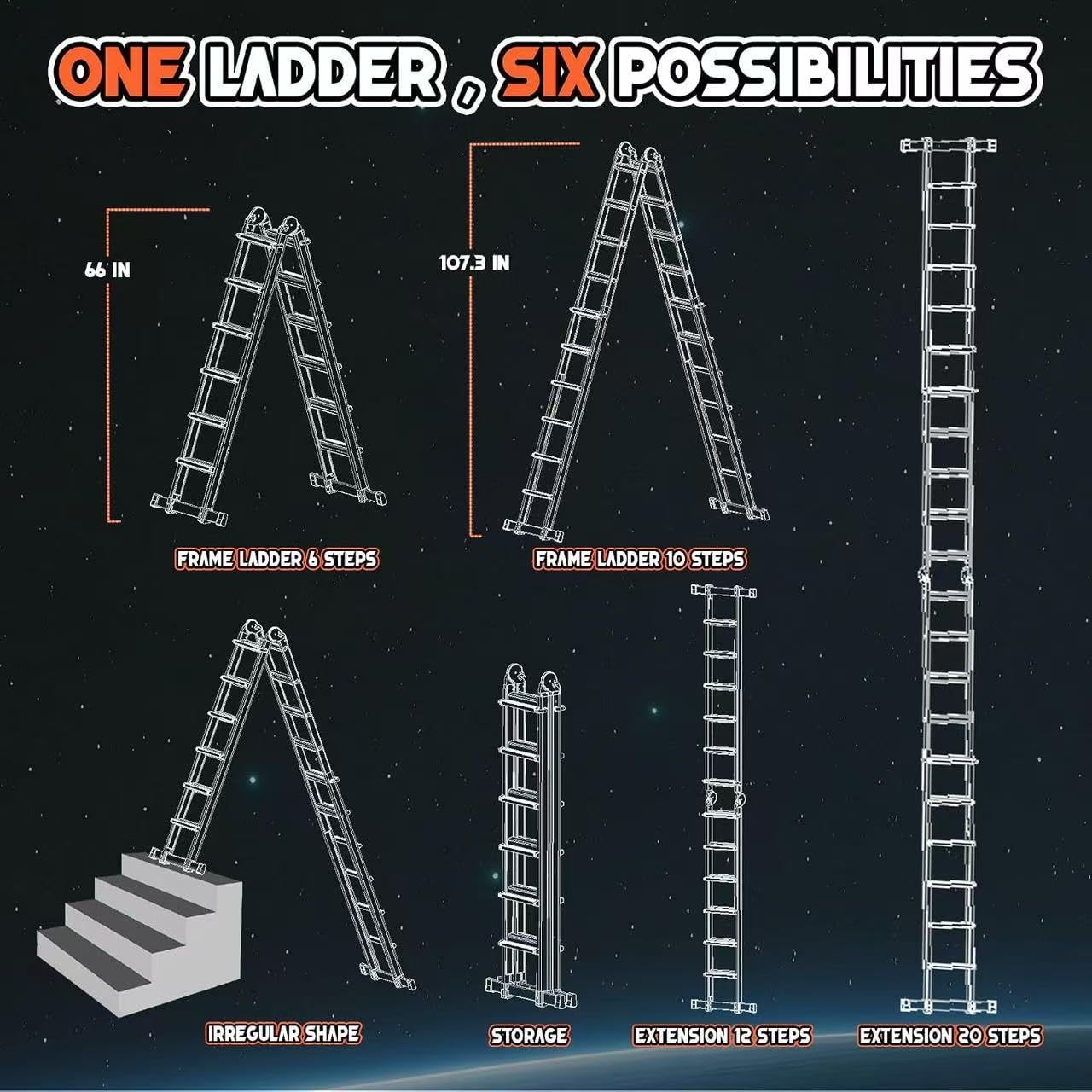 Thumbnail 6 de Soctone Multi-Position Ladder, 22.5 ft