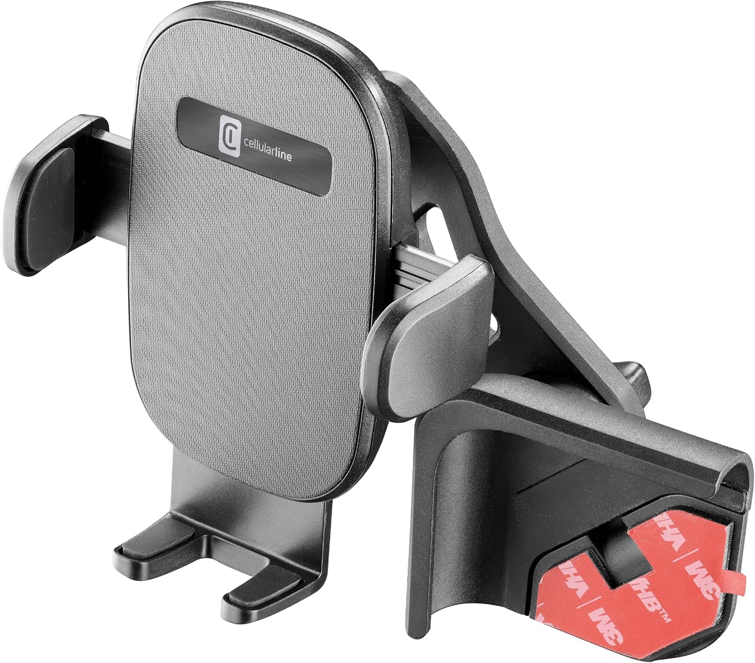 Detalle de Cellularline Hug Screen Tesla Car Holder con fissaggio adesivo 3M e rotazione 360°