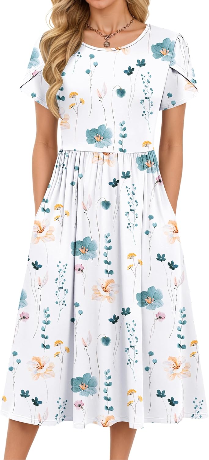 Thumbnail 6 de MOLERANI Summer Dress for Women: UK Round Neck Short Sleeve Tunic with Pockets