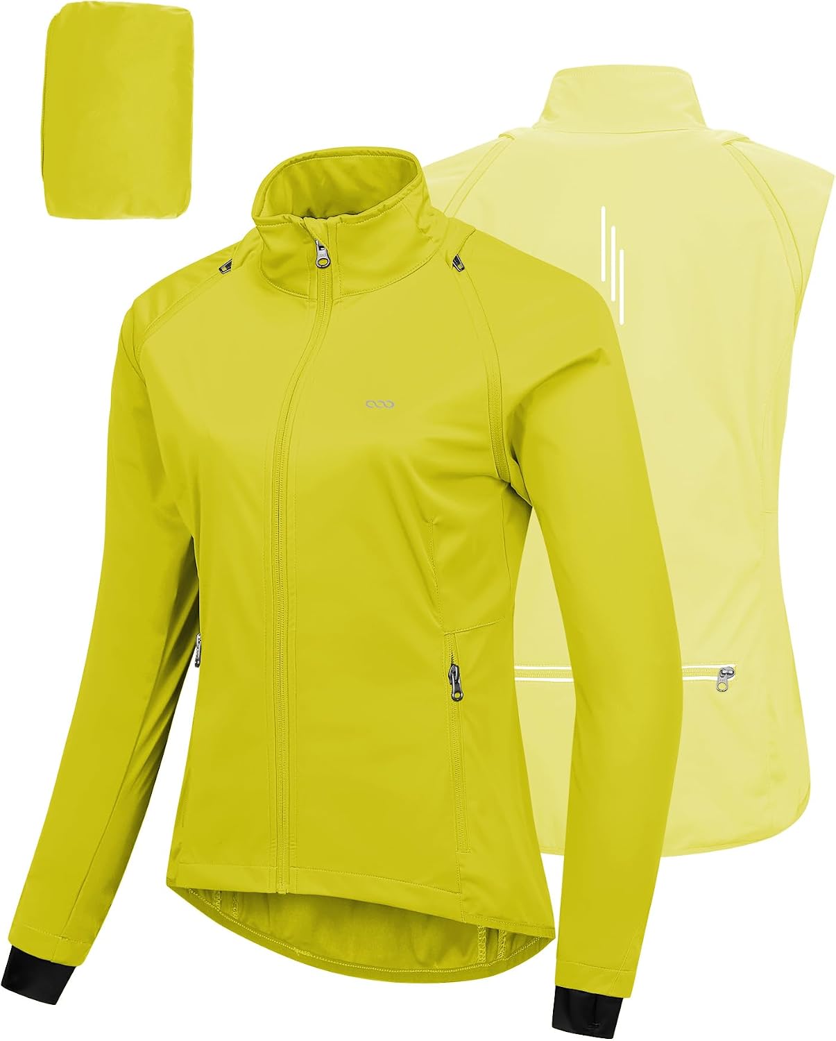 Detalle de 33,000ft Damen-Fahrradjacke wasserdicht, atmungsaktiv mit abnehmbaren Ärmeln und UV-Schutz