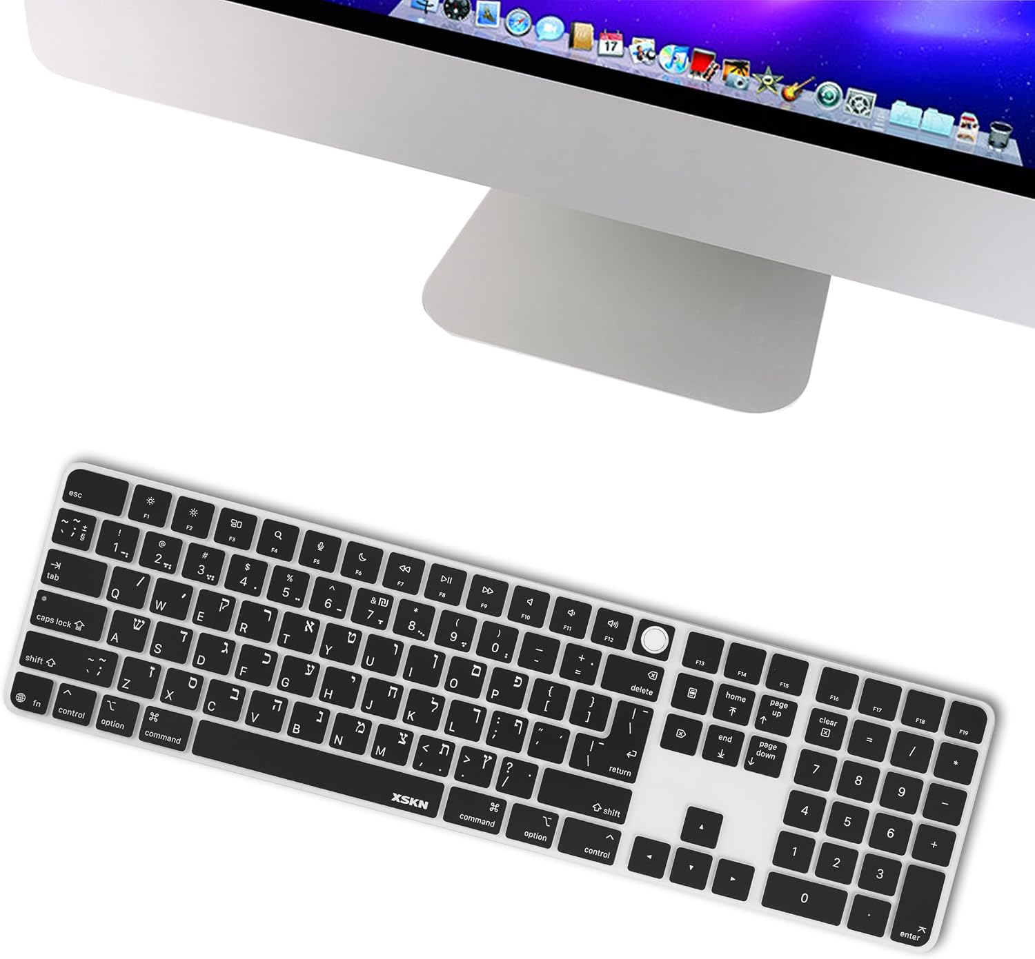 Thumbnail 5 de XSKN A3119 Hebrew Black Silicone Keyboard Cover for iMac M4 Magic Keyboard