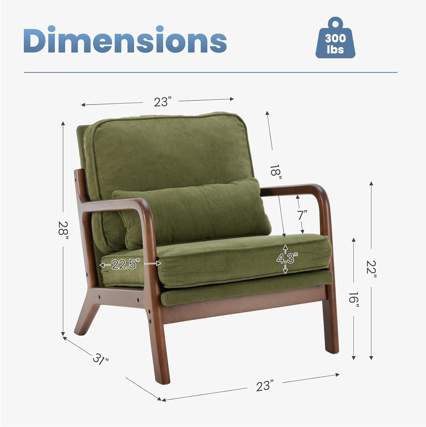 Detalle de DUMOS Accent Chair, 16-Inch Seat Height