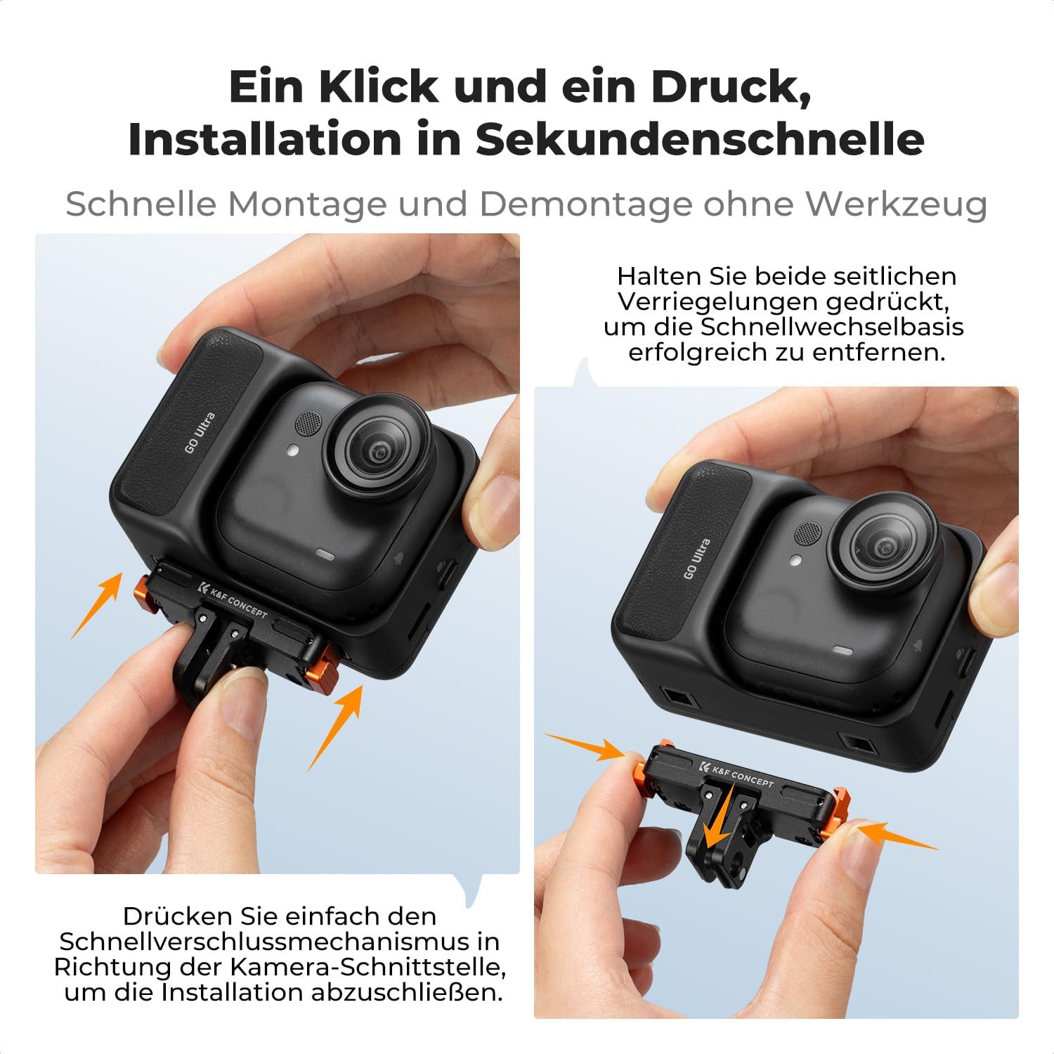 Thumbnail 3 de K&F CONCEPT Magnetischer Schnellverschluss-Adapterhalter für Insta360 Go Ultra (1/4-Zoll)