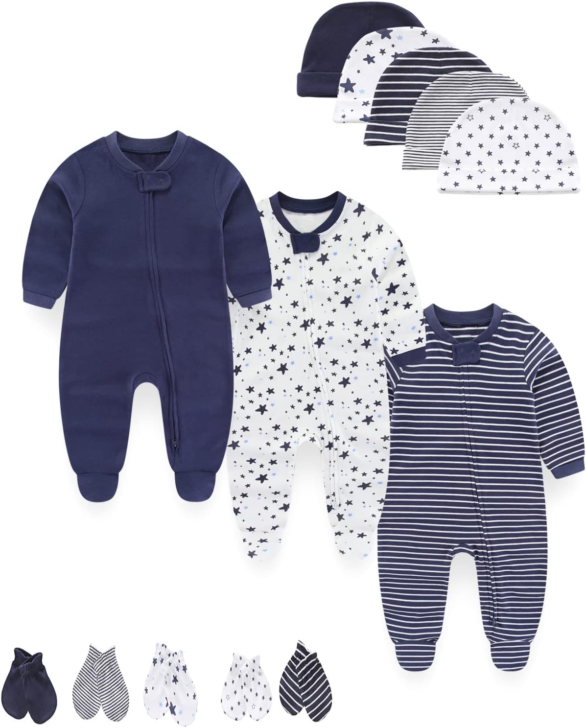 Detalle de MAMIMAKA Newborn Sleepsuit 2‑Way Zip Pajamas